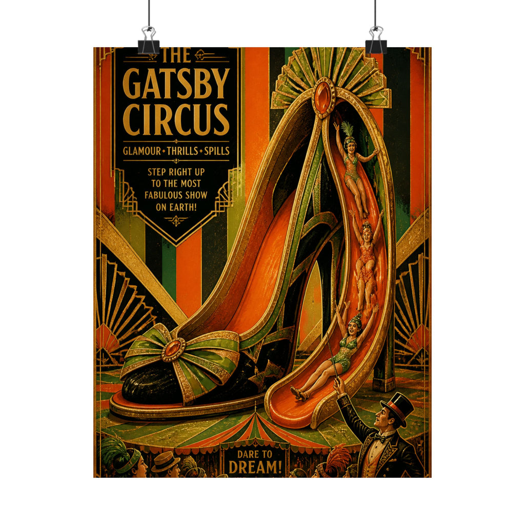 High Heel Slide Wall Art Poster 24×36 Art Deco Bar Area Decor Maximalist Print