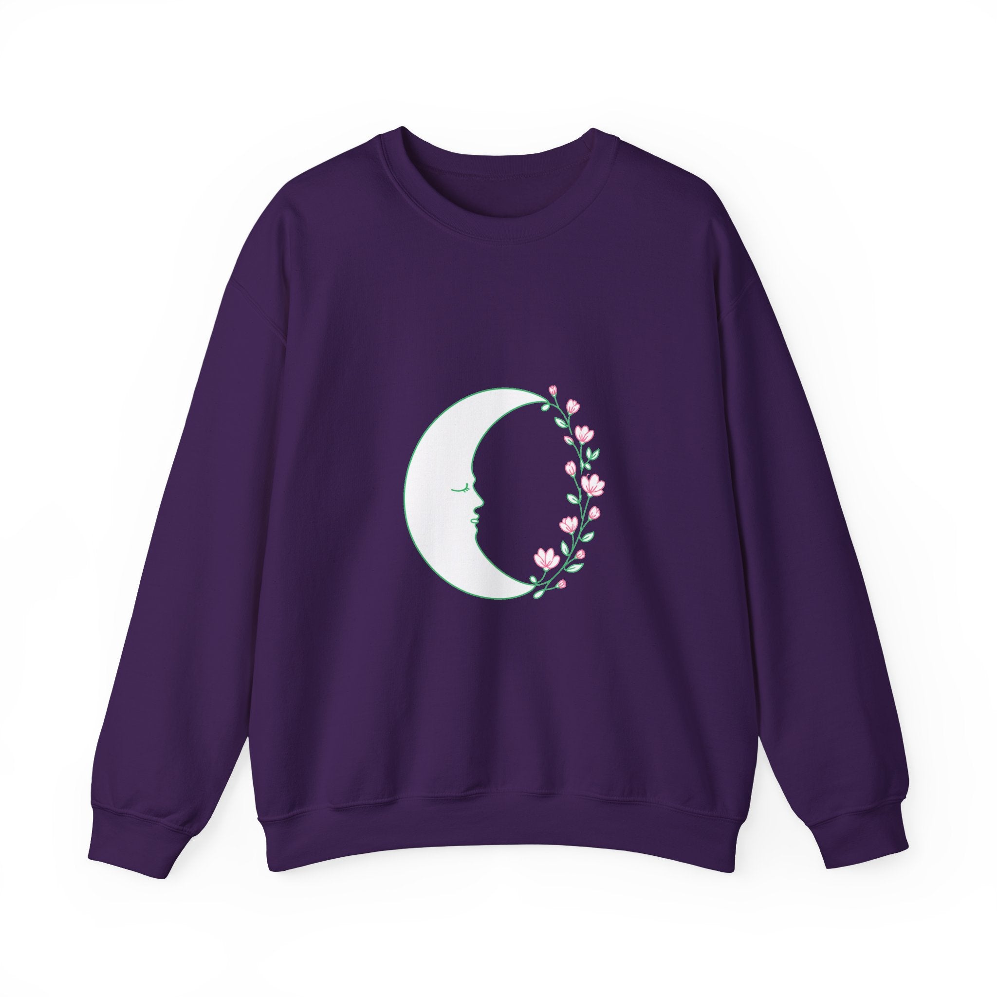 Matching Couple Sweatshirt - Waxing & Waning Moon Matching Couple Crewneck Sweatshirt Minimalist Art His Hers Valentine Gift - Design A