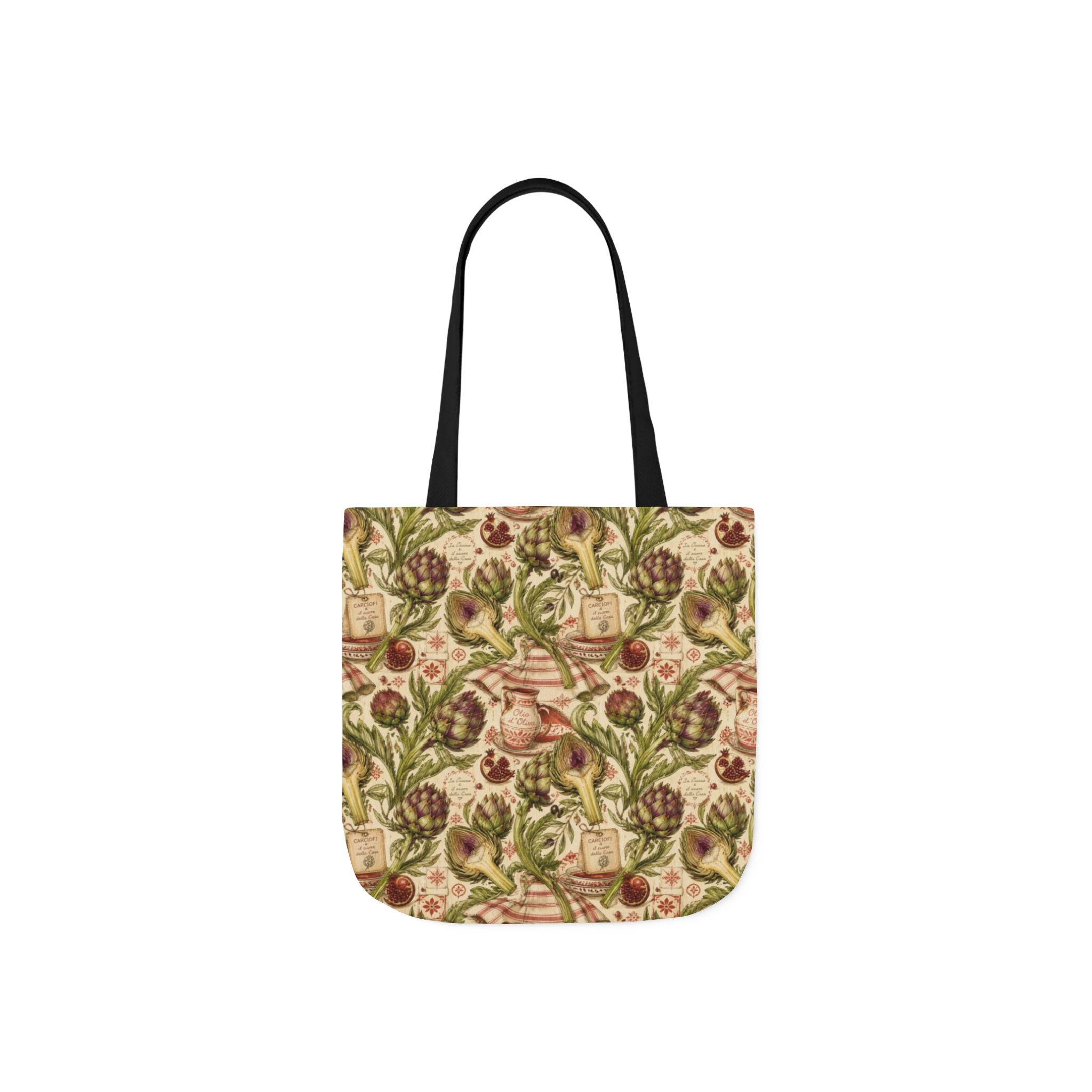 Globe Artichokes Canvas Tote Bag Mediterranean Kitchen Watercolor Design Italian Cottagecore Gift