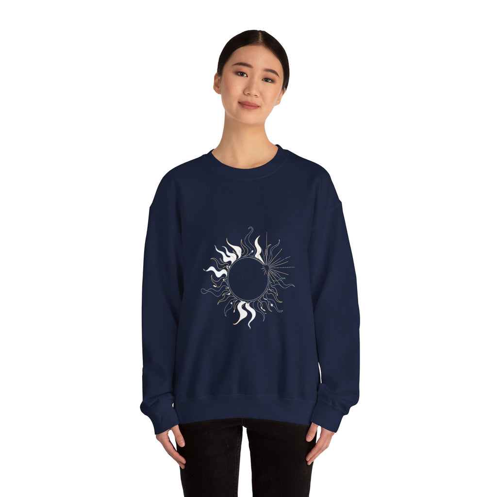 Matching Couple Sweatshirt - Solar & Lunar Eclipse Matching Couple Comfort Colors Crew Minimalist Art His Hers Christmas Gift - Design A