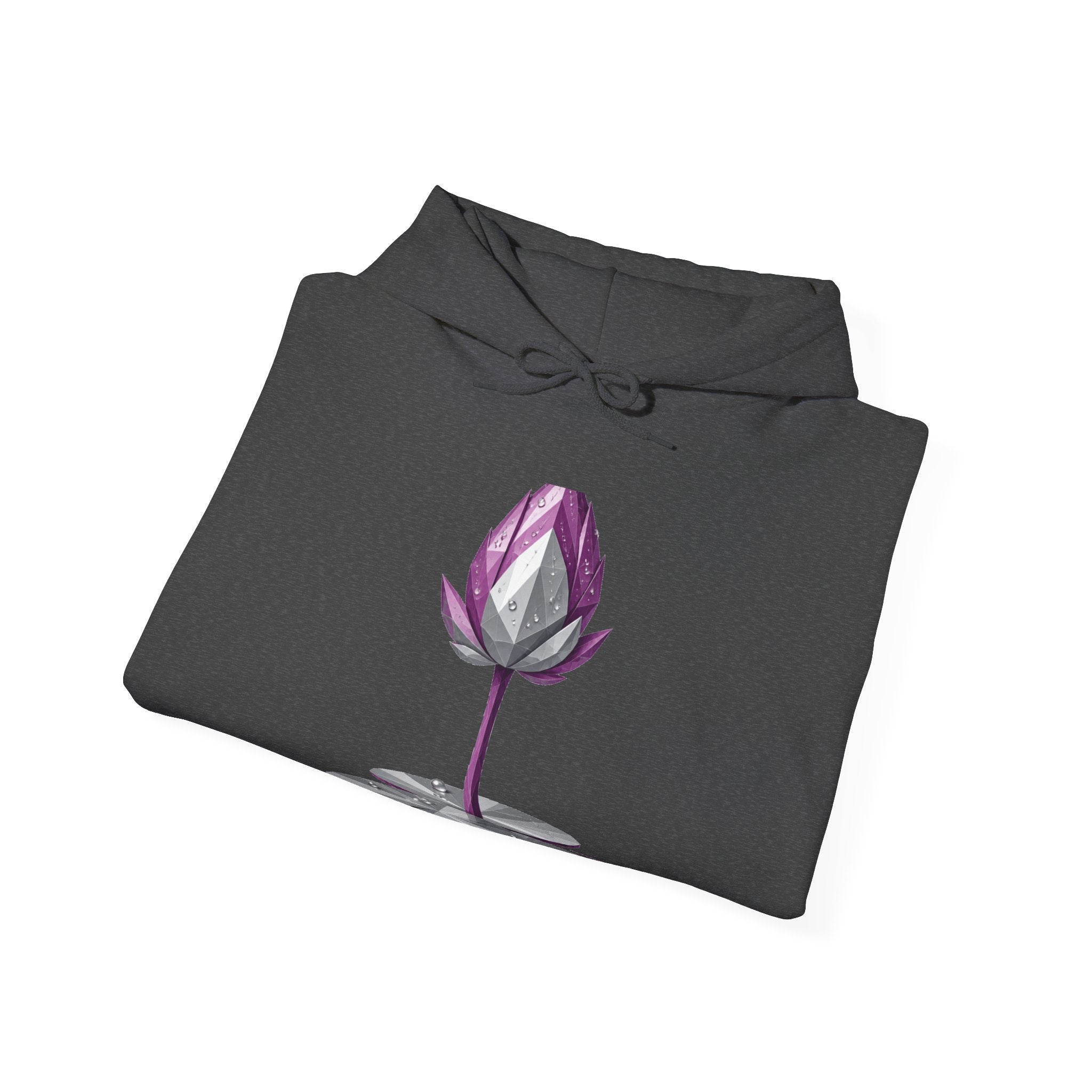 Matching Couple Sweatshirt - Open & Closed Lotus Matching Couple Hooded Sweatshirt Geometric Art His Hers Couple Gift - Design B