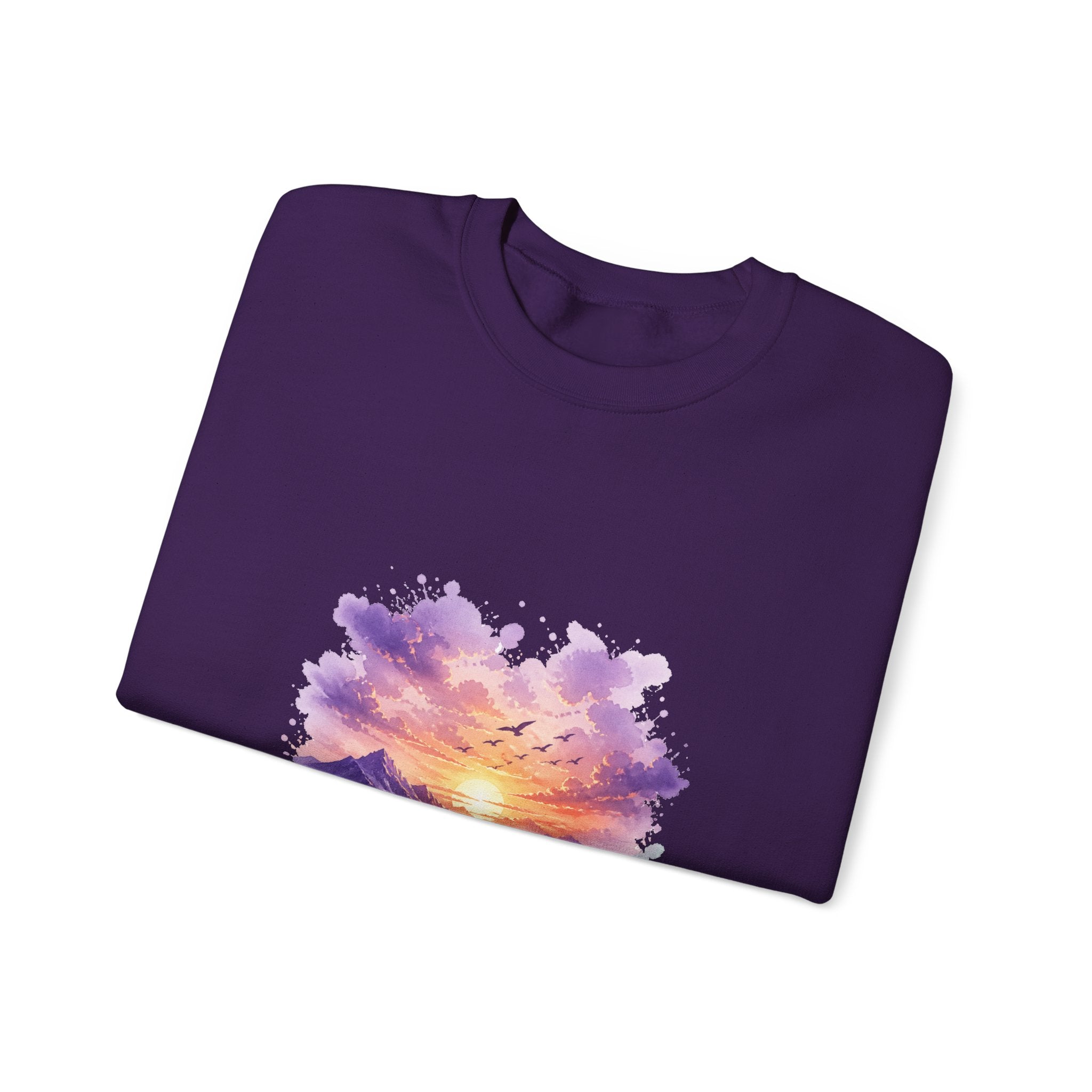Matching Couple Sweatshirt - Sunrise & Sunset Matching Couple Comfort Colors Crew Watercolor Art His Hers Birthday Gift - Design B