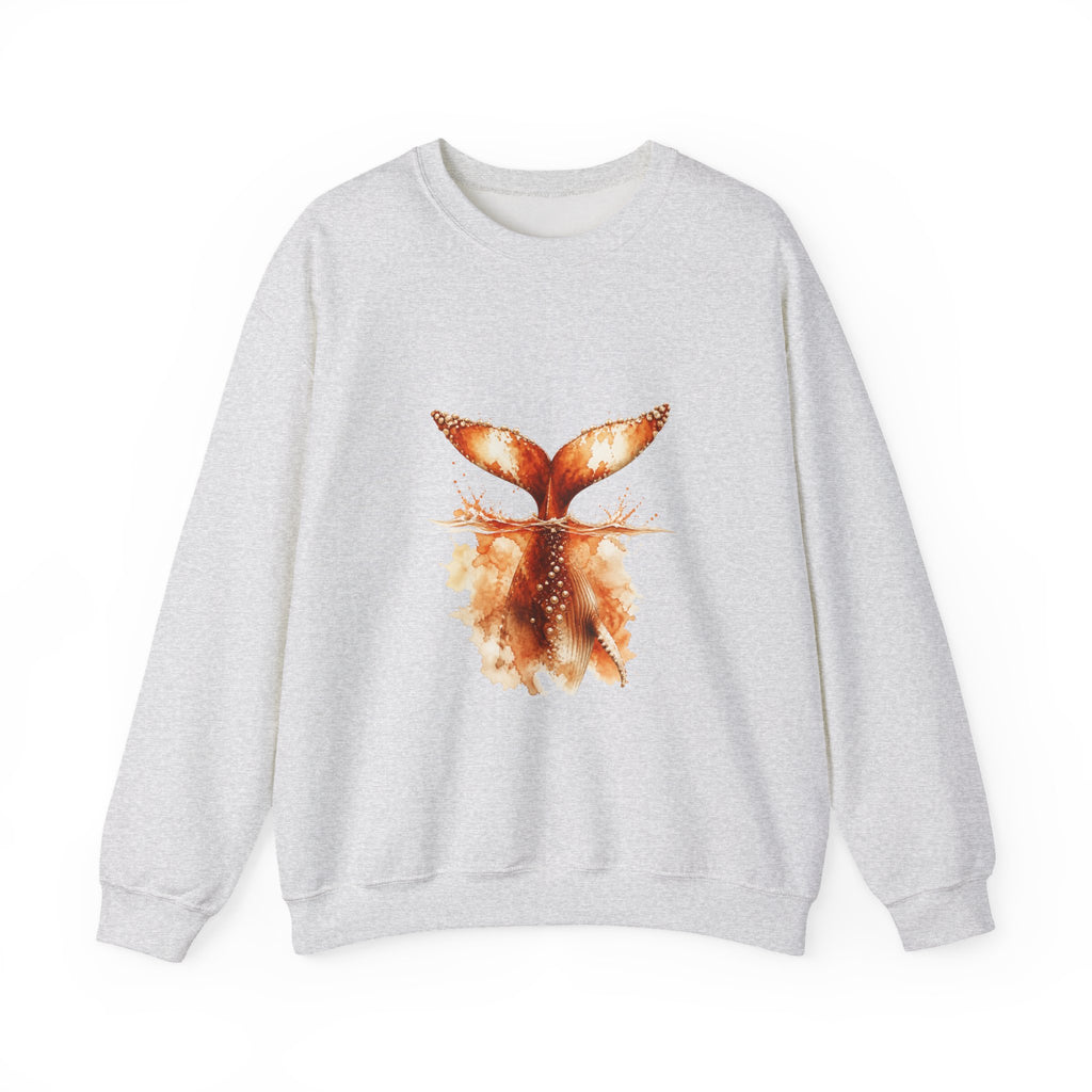 Matching Couple Sweatshirt - Eagle & Whale Matching Couple Premium Fleece Sweatshirt Watercolor Art His Hers Birthday Gift - Design B