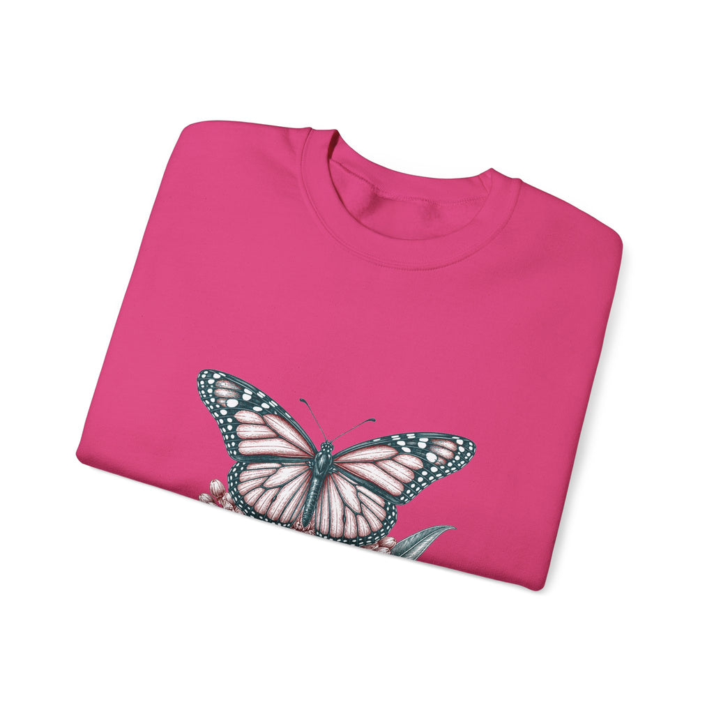 Matching Couple Sweatshirt - Butterfly & Moth Matching Couple Premium Fleece Sweatshirt Hand-Drawn Art His Hers Anniversary Gift - Design A
