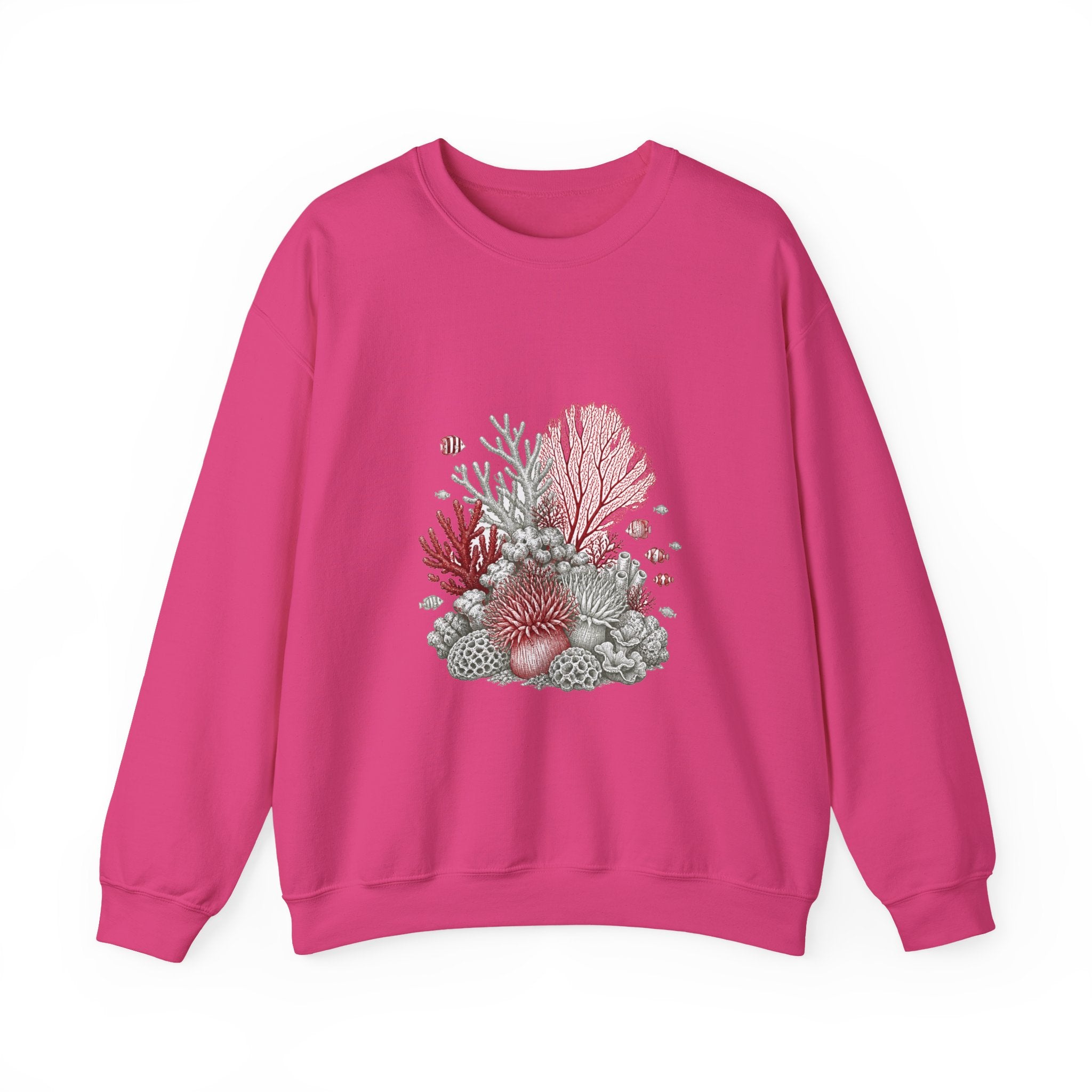 Matching Couple Sweatshirt - Coral Reef & Deep Sea Matching Couple Comfort Colors Crew Hand-Drawn Art His Hers Anniversary Gift - Design A