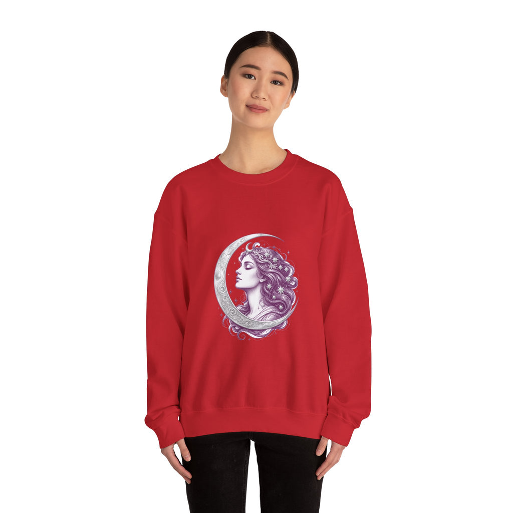 Matching Couple Sweatshirt - Helios & Selene Matching Couple Comfort Colors Crew Hand-Drawn Art His Hers Anniversary Gift - Design B