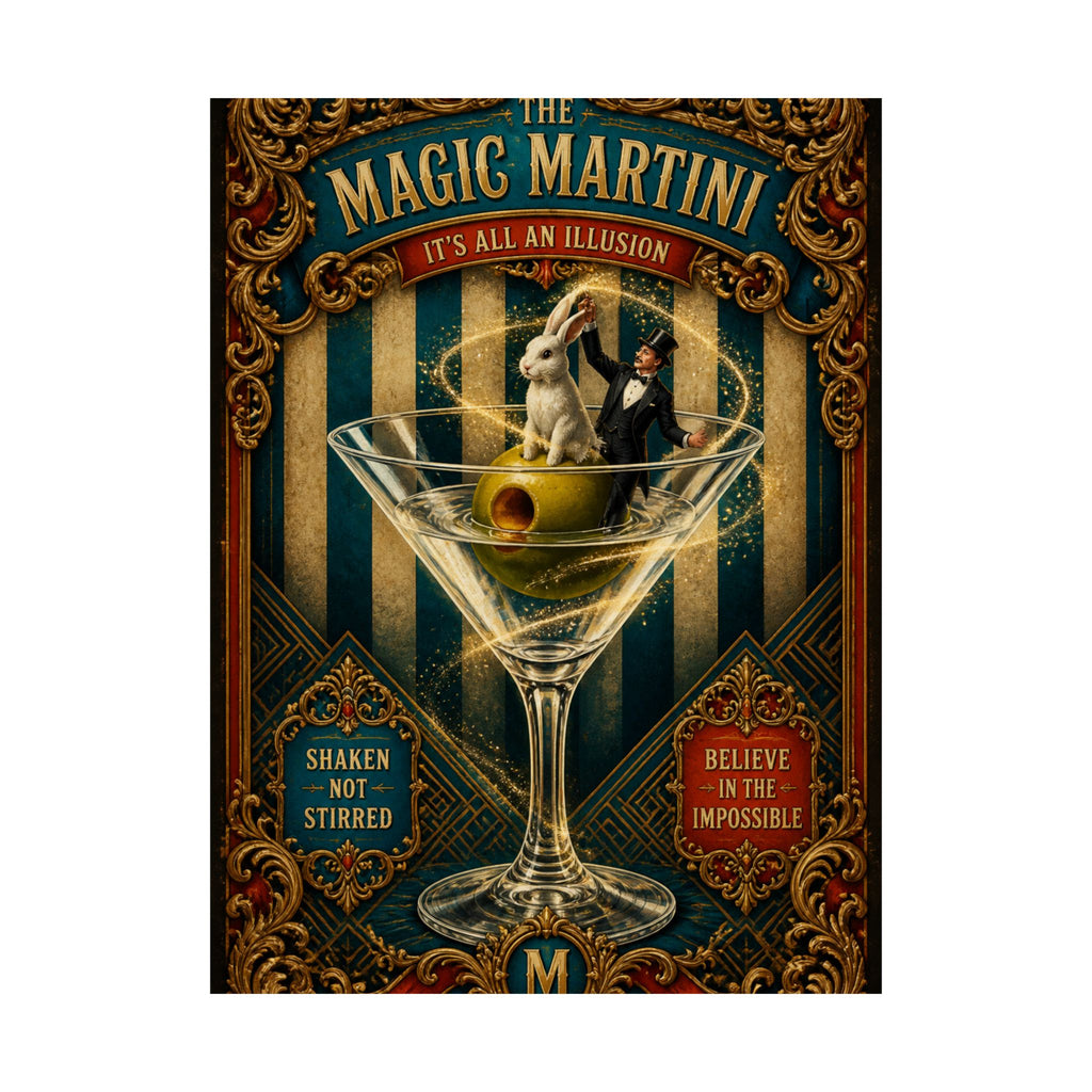 Martini Magician Wall Art Poster 18×24 Baroque Home Office Decor Maximalist Print