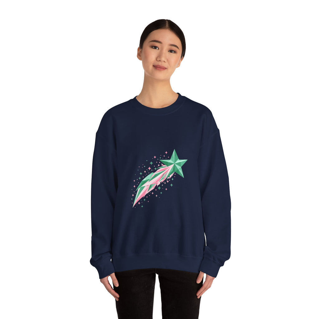 Matching Couple Sweatshirt - Shooting Star & North Star Matching Couple Premium Fleece Sweatshirt Geometric Art His Hers Love Gift - Design A