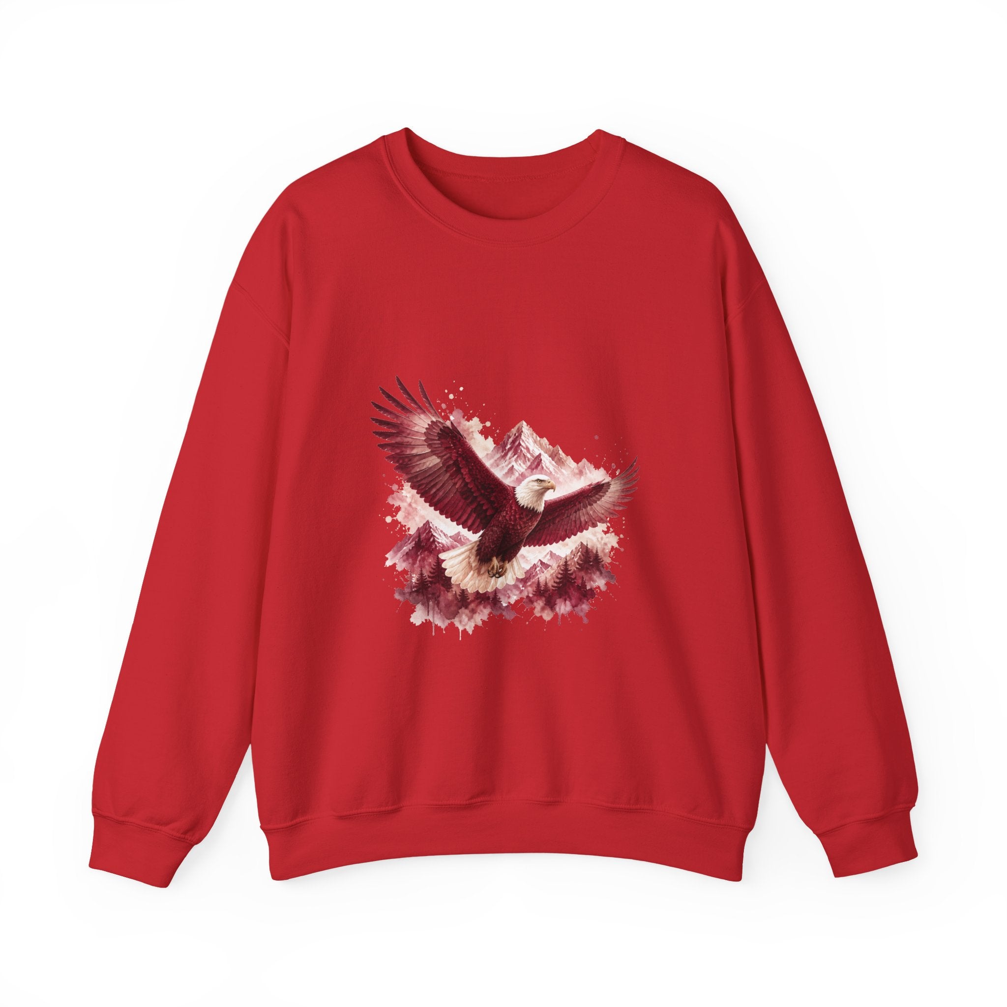 Matching Couple Sweatshirt - Eagle & Whale Matching Couple Crewneck Sweatshirt Watercolor Art His Hers Engagement Gift - Design A
