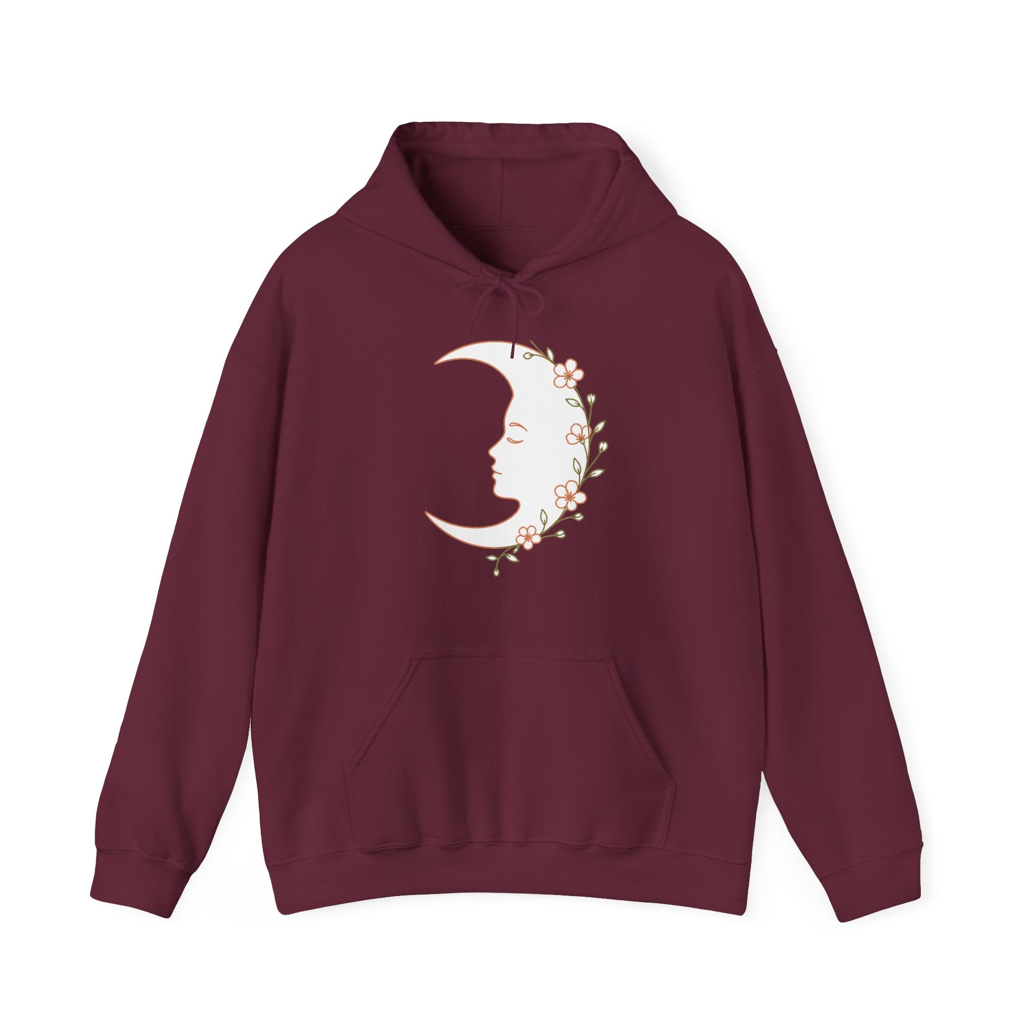 Matching Couple Sweatshirt - Waxing & Waning Moon Matching Couple Hooded Sweatshirt Minimalist Art His Hers Valentine Gift - Design A
