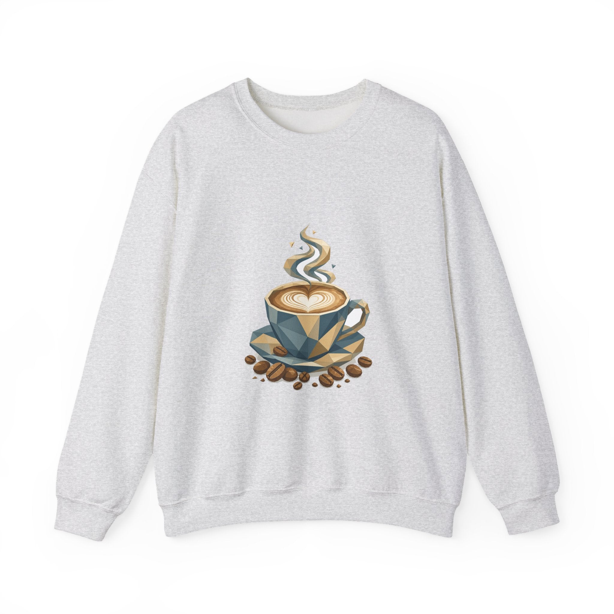 Matching Couple Sweatshirt - Coffee & Tea Matching Couple Premium Fleece Sweatshirt Geometric Art His Hers Love Gift - Design A