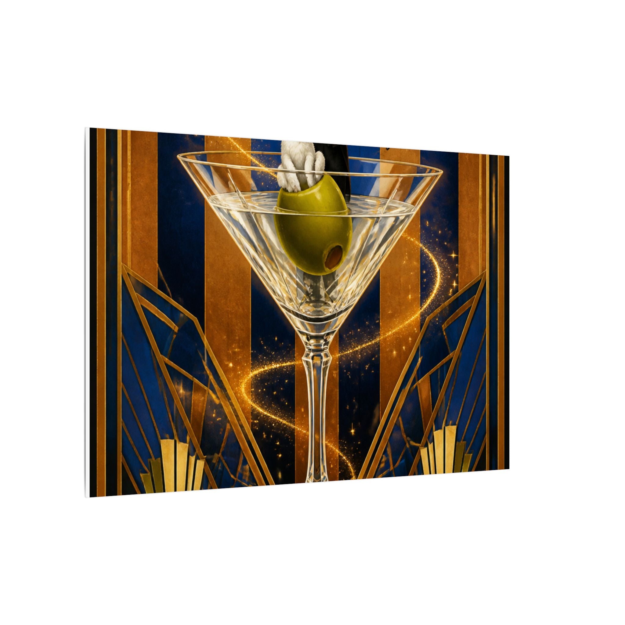 Martini Magician Wall Art Canvas 16×20 Art Deco Entryway Decor Maximalist Print