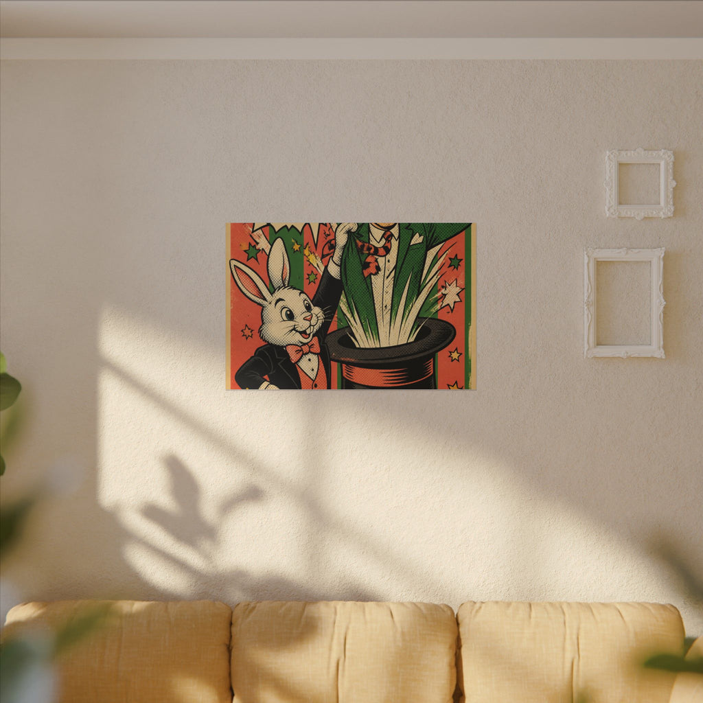 Magic Hat Rabbit Wall Art Canvas 16×20 Pop Art Living Room Decor Maximalist Print