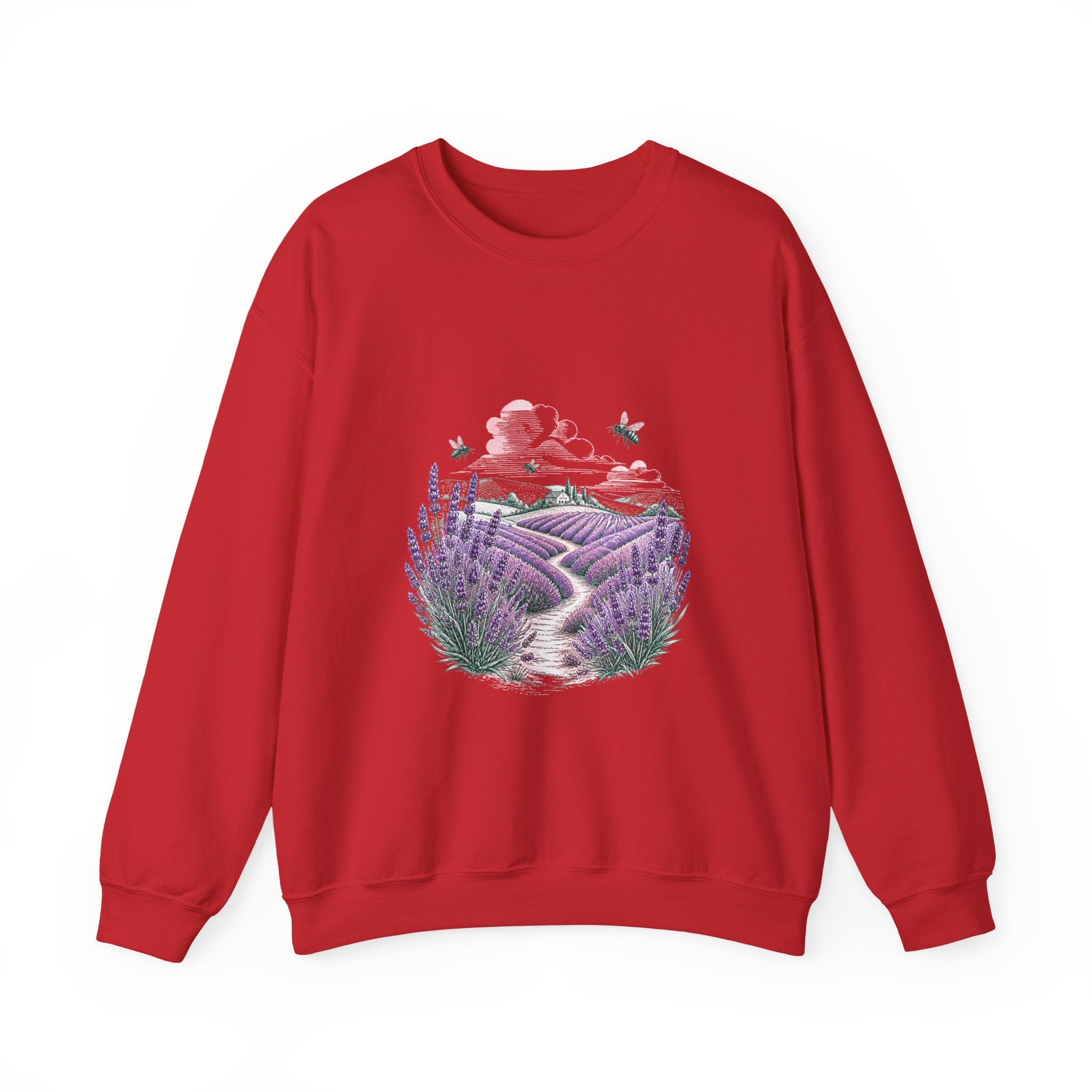 Matching Couple Sweatshirt - Lavender Fields & Canyon Matching Couple Comfort Colors Crew Hand-Drawn Art His Hers Anniversary Gift - Design A