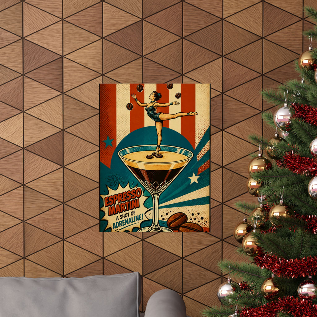 Espresso Martini Acrobat Wall Art Poster 18×24 Pop Art Living Room Decor Maximalist Print