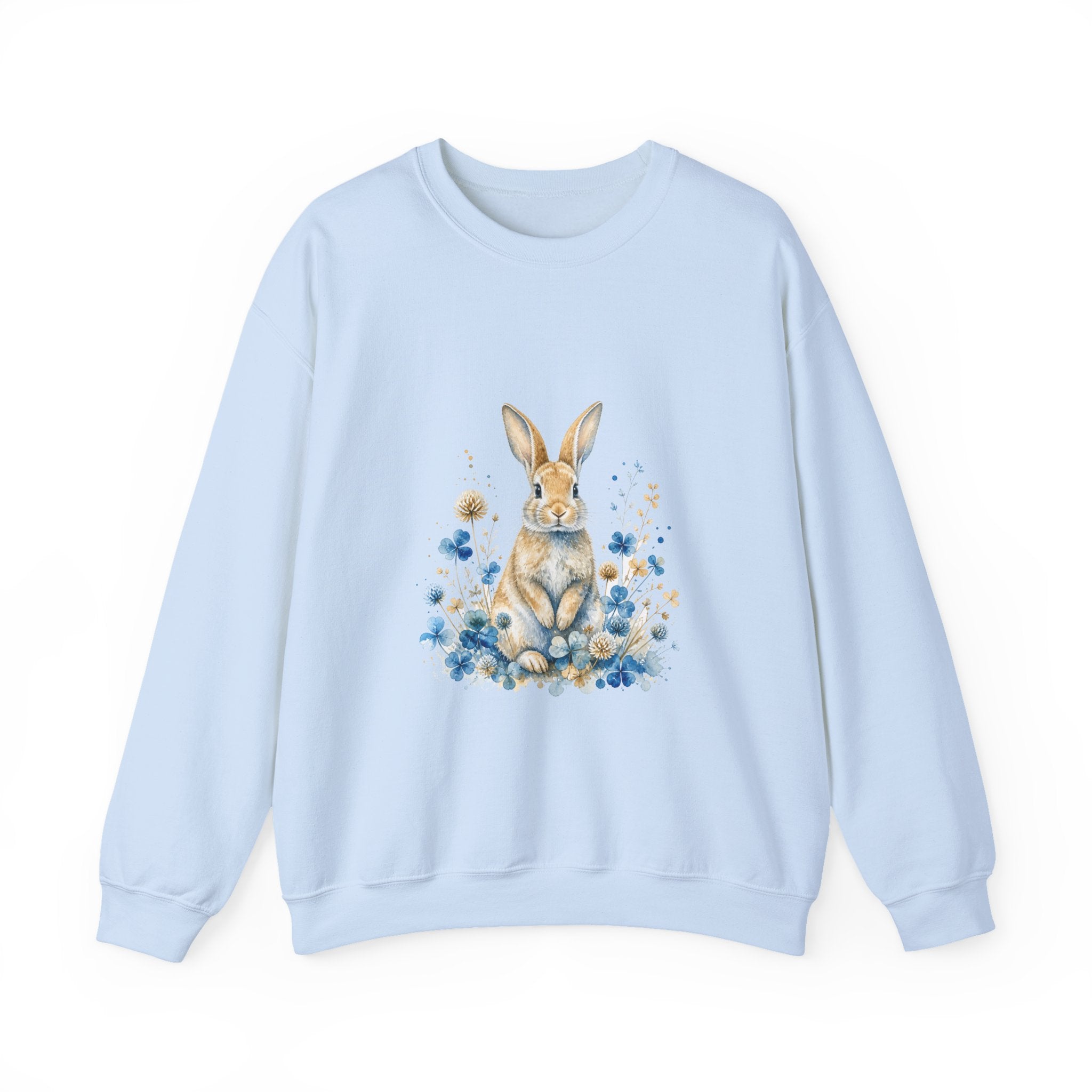 Matching Couple Sweatshirt - Fox & Rabbit Matching Couple Premium Fleece Sweatshirt Watercolor Art His Hers Birthday Gift - Design B