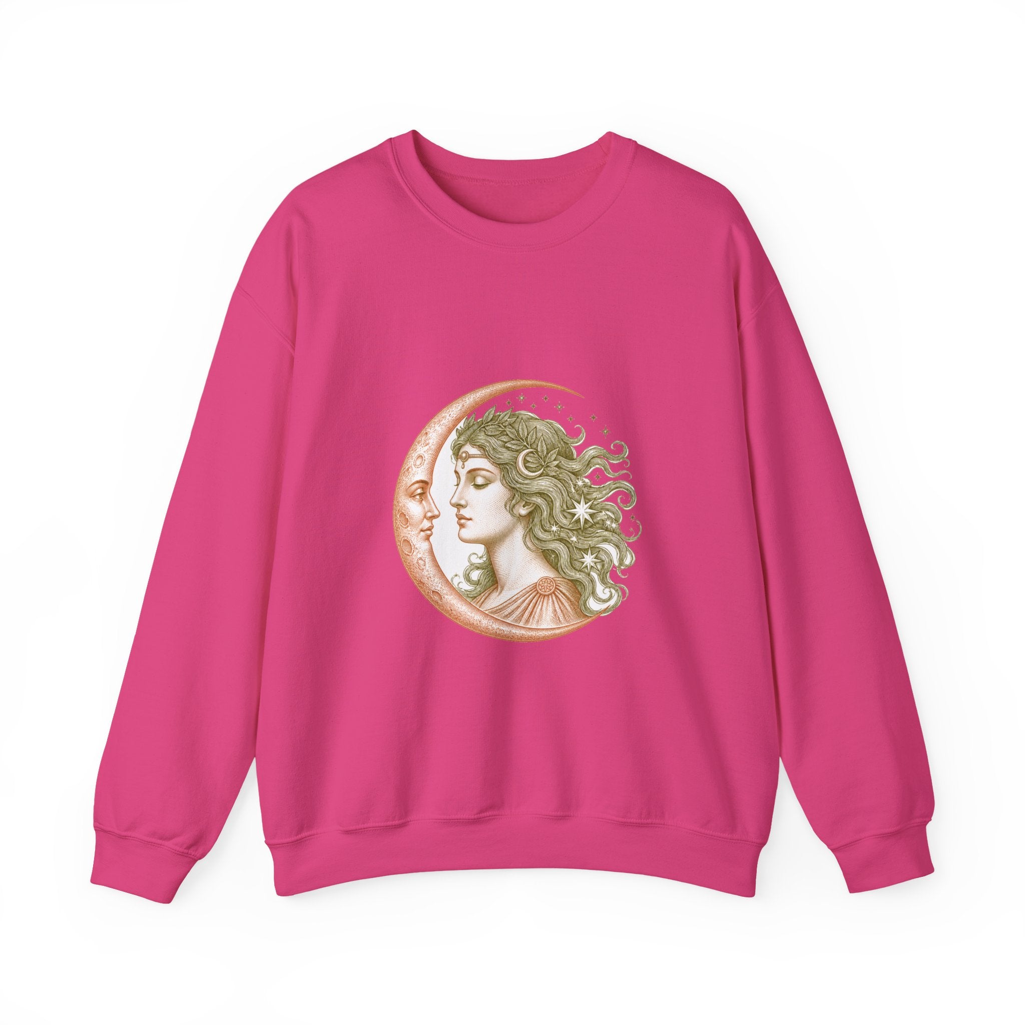 Matching Couple Sweatshirt - Helios & Selene Matching Couple Crewneck Sweatshirt Vintage Art His Hers Wedding Gift - Design B