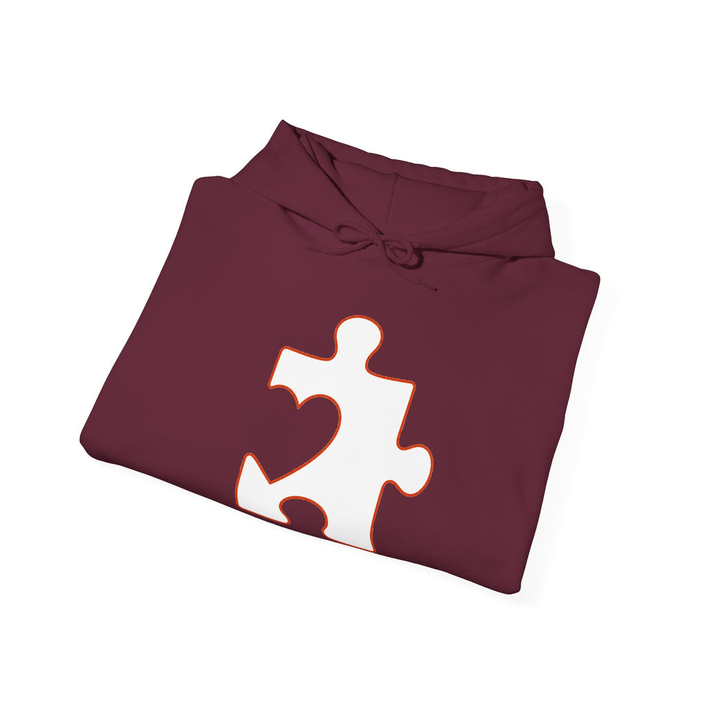 Matching Couple Sweatshirt - Puzzle Pieces Matching Couple Hooded Sweatshirt Minimalist Art His Hers Valentine Gift - Design B
