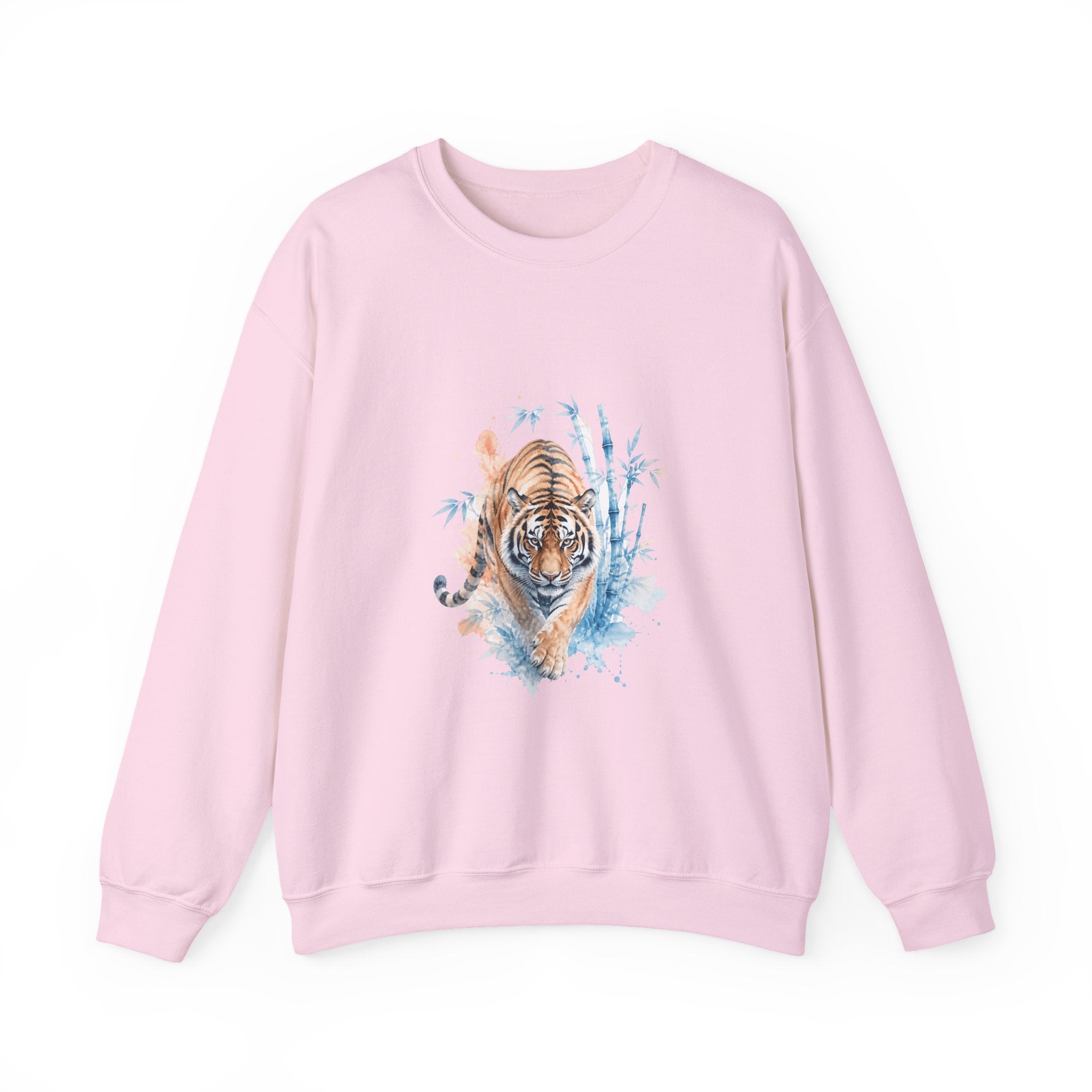 Matching Couple Sweatshirt - Tiger & Crane Matching Couple Comfort Colors Crew Watercolor Art His Hers Birthday Gift - Design A