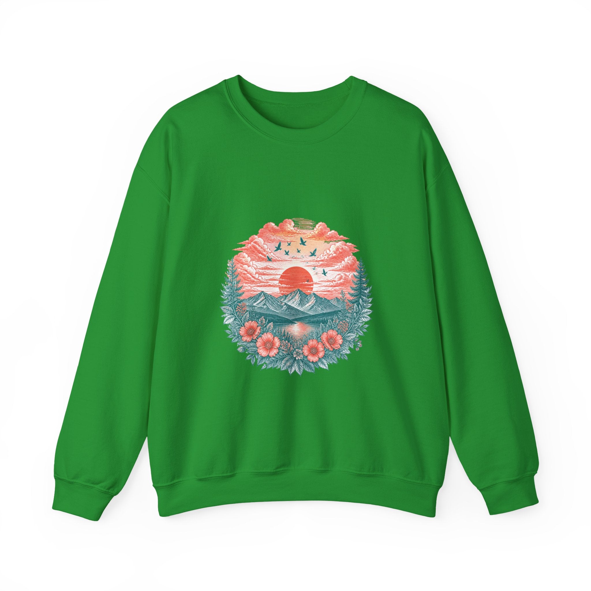 Matching Couple Sweatshirt - Sunrise & Sunset Matching Couple Crewneck Sweatshirt Vintage Art His Hers Wedding Gift - Design B