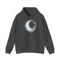 Matching Couple Sweatshirt - Waxing & Waning Moon Matching Couple Hooded Sweatshirt Hand-Drawn Art His Hers Best Friend Gift - Design A