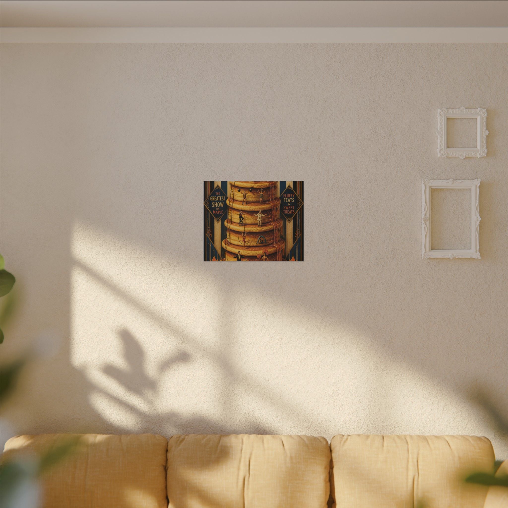 Pancake Stack Platform Wall Art Canvas 16×20 Art Deco Entryway Decor Maximalist Print
