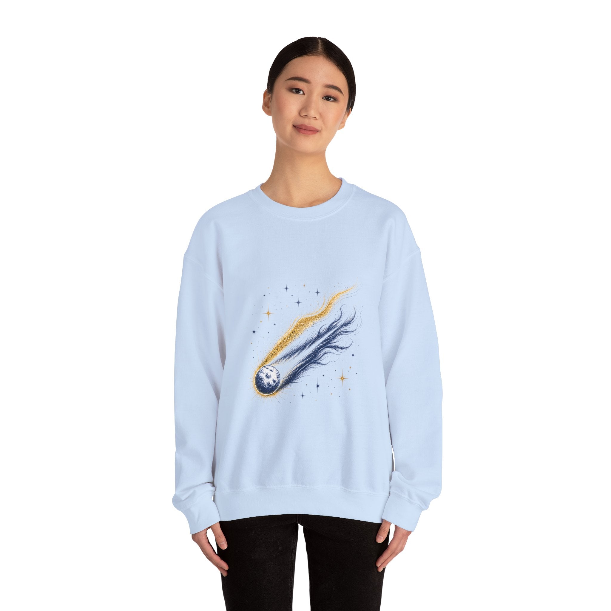 Matching Couple Sweatshirt - Comet & Asteroid Matching Couple Comfort Colors Crew Hand-Drawn Art His Hers Anniversary Gift - Design A