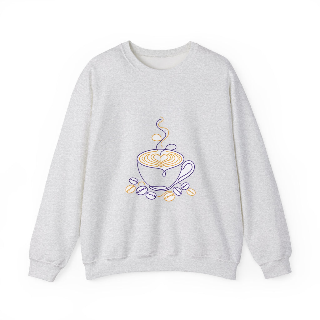 Matching Couple Sweatshirt - Coffee & Tea Matching Couple Crewneck Sweatshirt Minimalist Art His Hers Valentine Gift - Design A