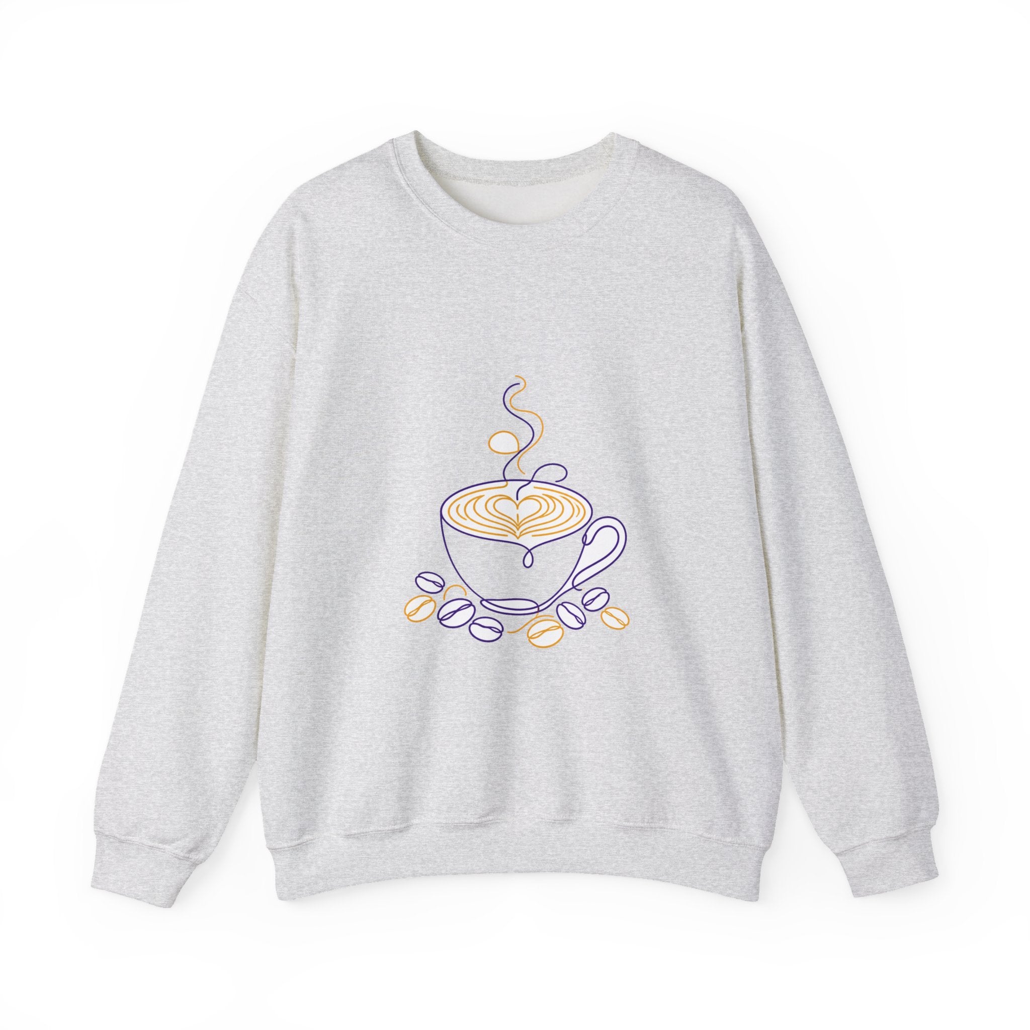 Matching Couple Sweatshirt - Coffee & Tea Matching Couple Crewneck Sweatshirt Minimalist Art His Hers Valentine Gift - Design A