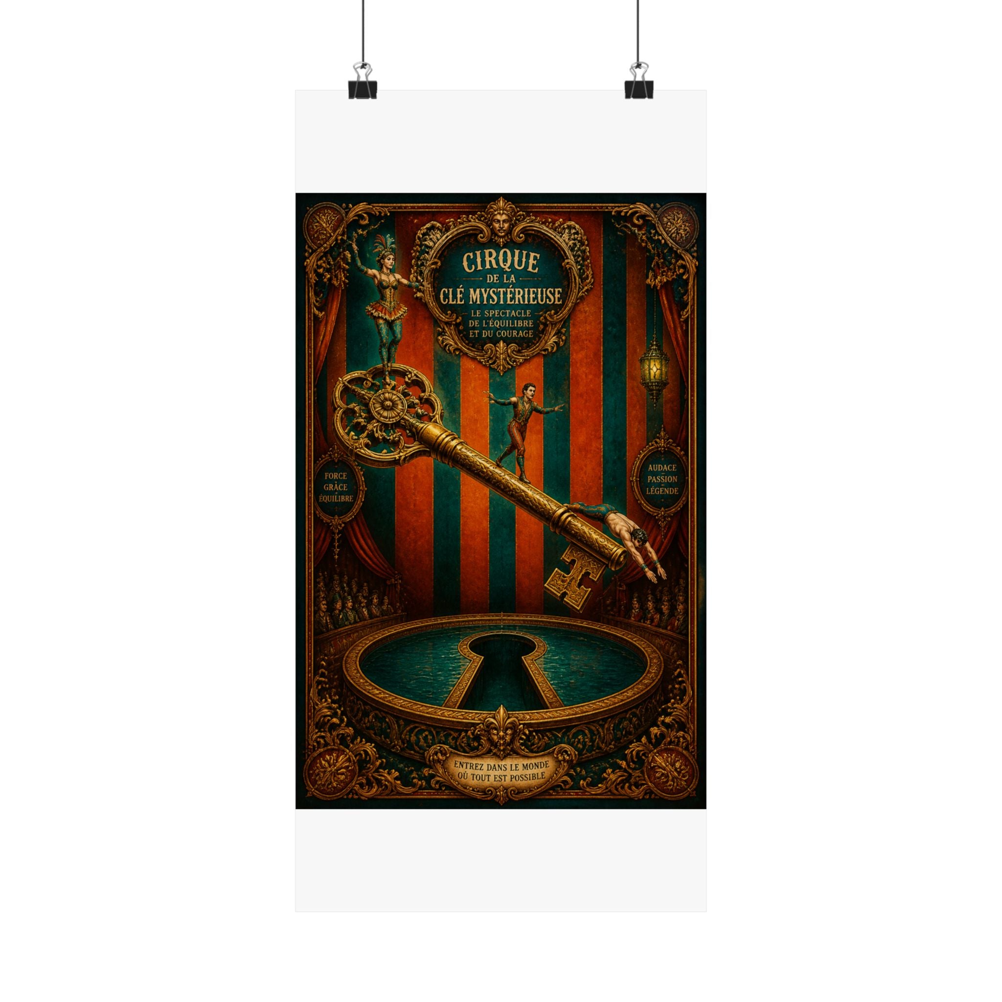 Giant Key Performance Wall Art Poster 24×36 Baroque Studio Decor Maximalist Print