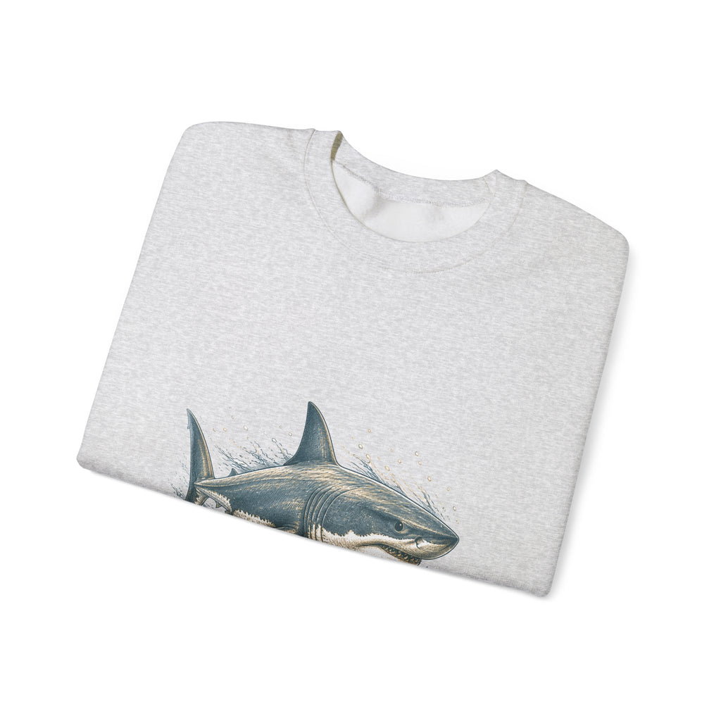 Matching Couple Sweatshirt - Shark & Dolphin Matching Couple Premium Fleece Sweatshirt Hand-Drawn Art His Hers Anniversary Gift - Design A