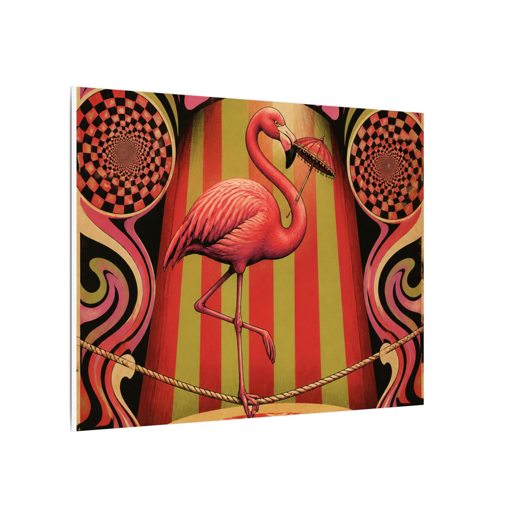 Flamingo Tightrope Wall Art Canvas 16×20 Psychedelic Cafe Decor Maximalist Print