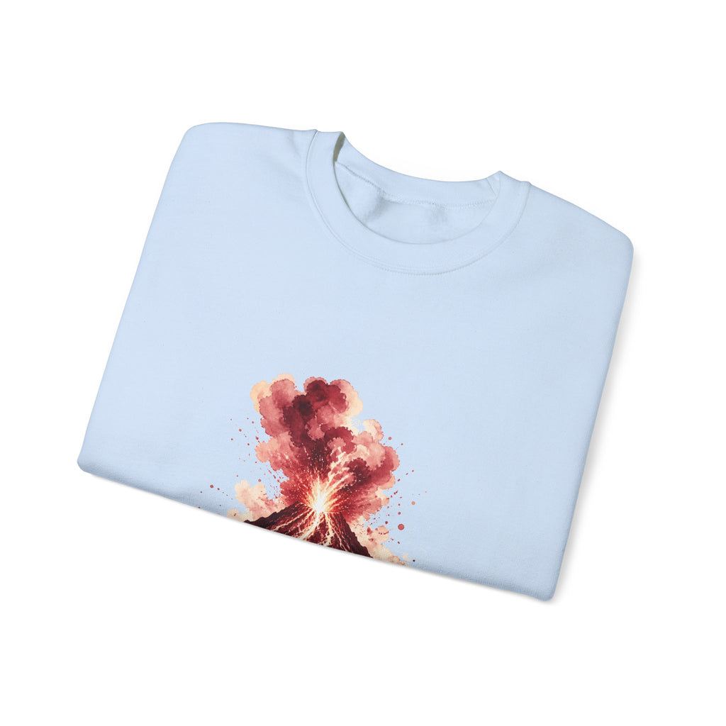 Matching Couple Sweatshirt - Volcano & Glacier Matching Couple Comfort Colors Crew Watercolor Art His Hers Birthday Gift - Design A