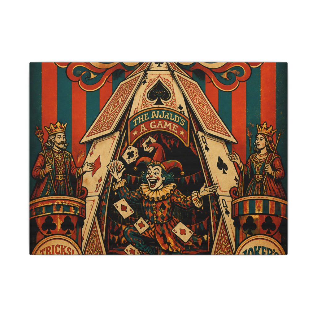Playing Cards Tent Wall Art Canvas 24×36 Psychedelic Dining Room Decor Maximalist Print