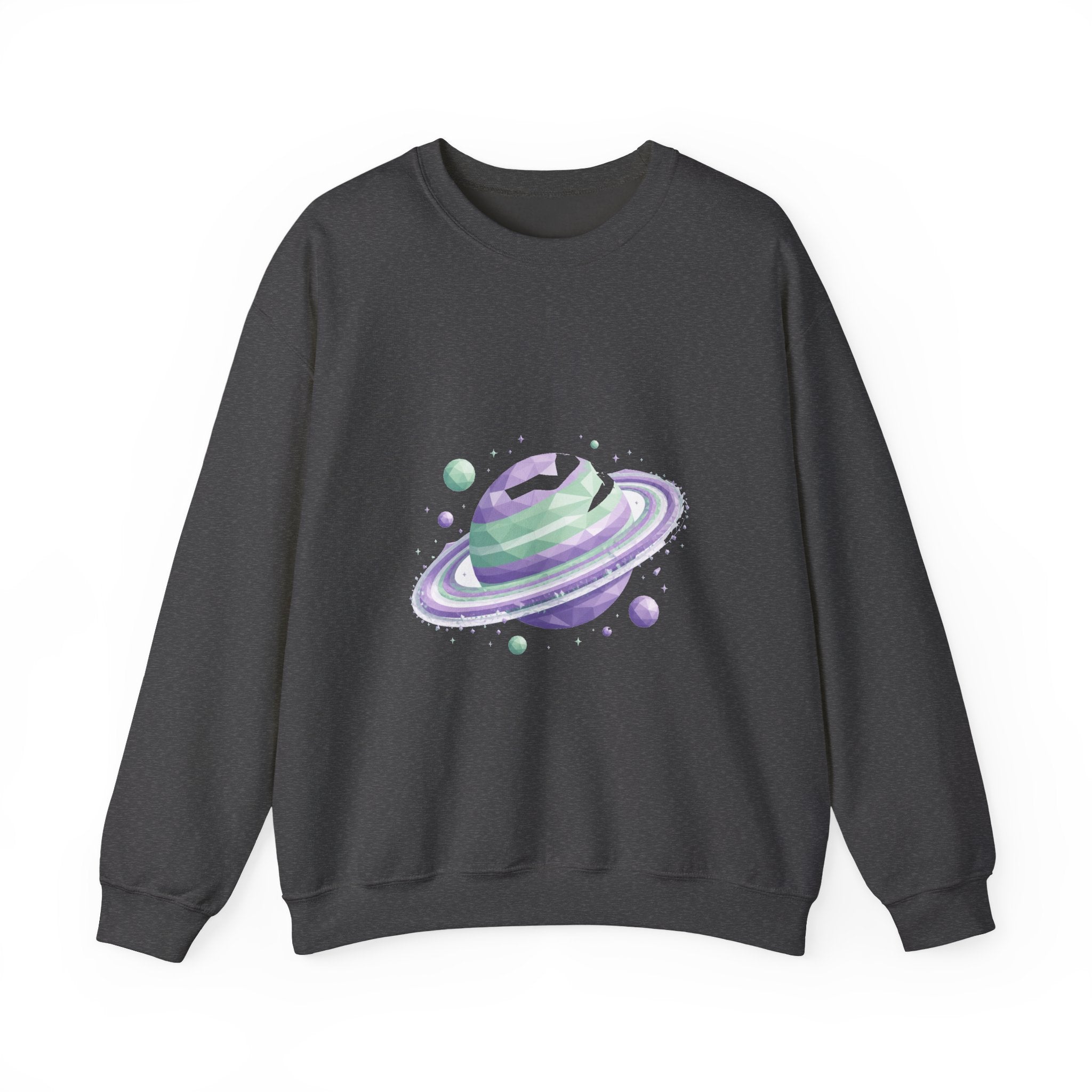 Matching Couple Sweatshirt - Astronaut & Planet Matching Couple Crewneck Sweatshirt Geometric Art His Hers Couple Gift - Design B
