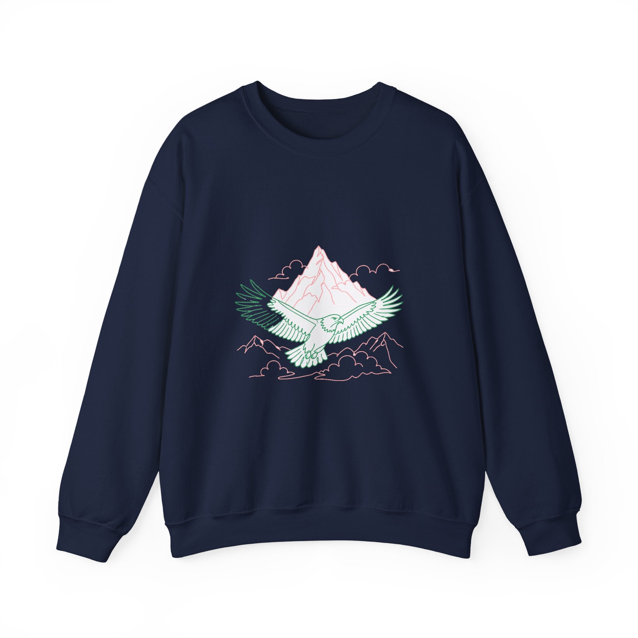 Matching Couple Sweatshirt - Eagle & Whale Matching Couple Comfort Colors Crew Minimalist Art His Hers Christmas Gift - Design A