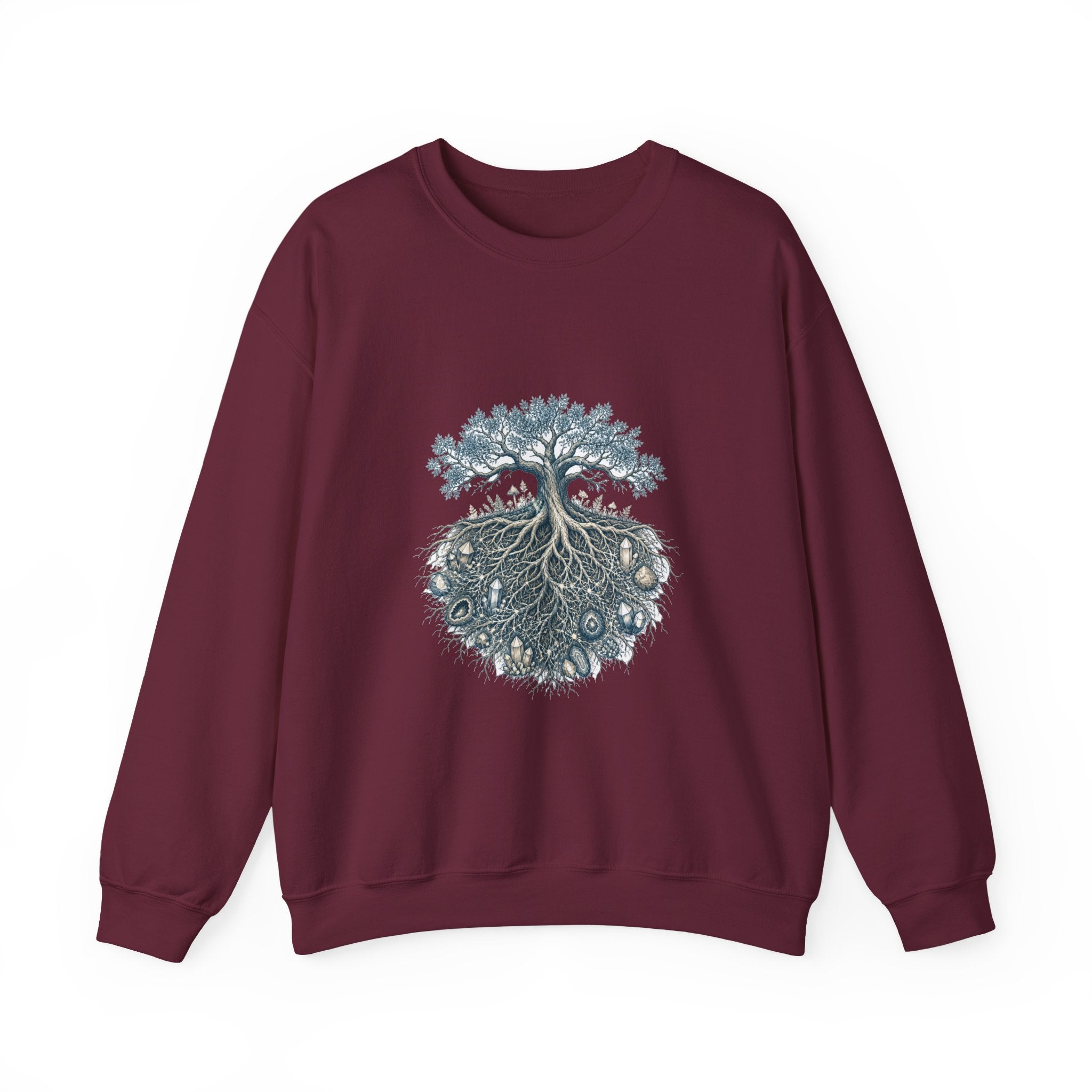 Matching Couple Sweatshirt - Ancient Oak & Deep Roots Matching Couple Comfort Colors Crew Hand-Drawn Art His Hers Anniversary Gift - Design B