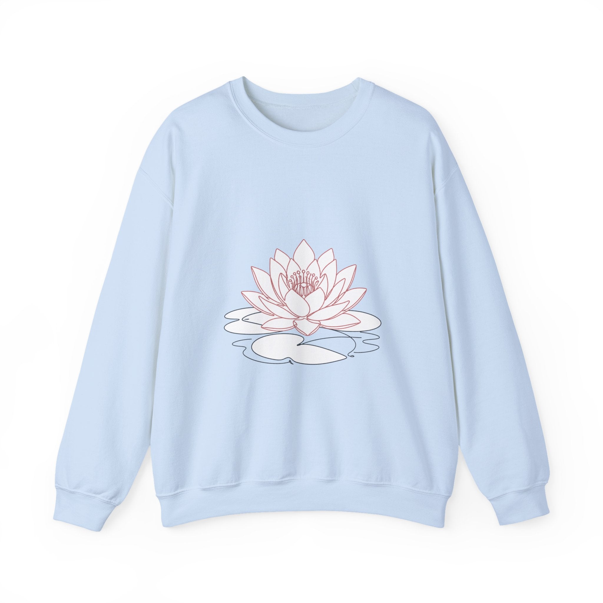 Matching Couple Sweatshirt - Open & Closed Lotus Matching Couple Crewneck Sweatshirt Minimalist Art His Hers Valentine Gift - Design A