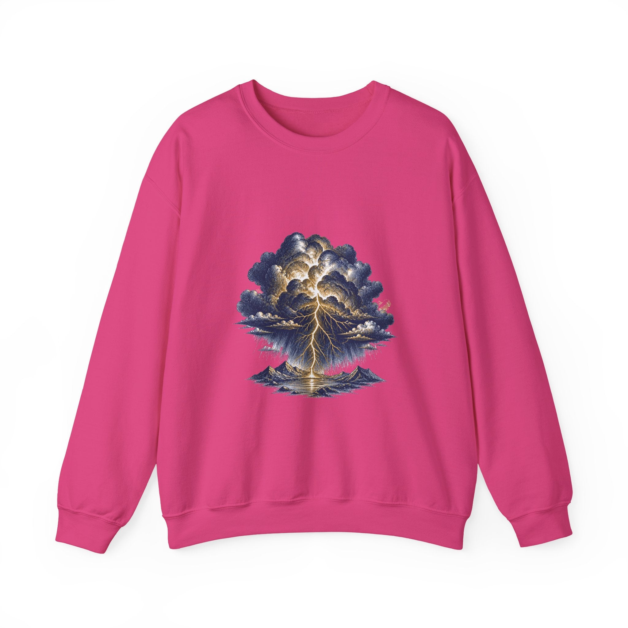 Matching Couple Sweatshirt - Storm & Rainbow Matching Couple Crewneck Sweatshirt Hand-Drawn Art His Hers Best Friend Gift - Design A