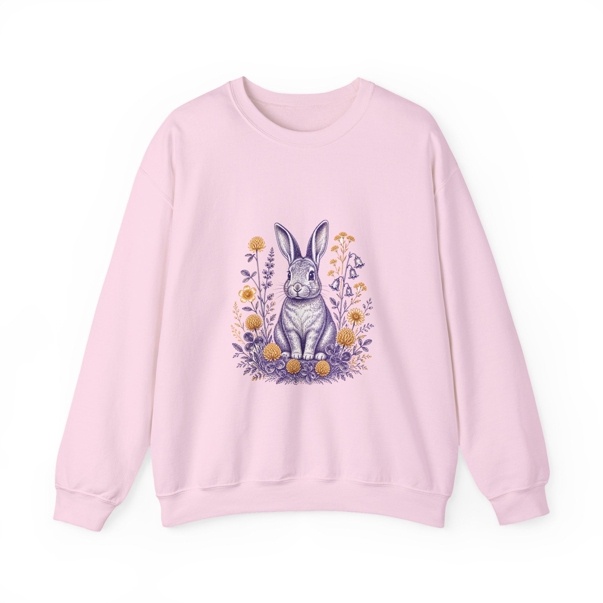 Matching Couple Sweatshirt - Fox & Rabbit Matching Couple Comfort Colors Crew Vintage Art His Hers Honeymoon Gift - Design B
