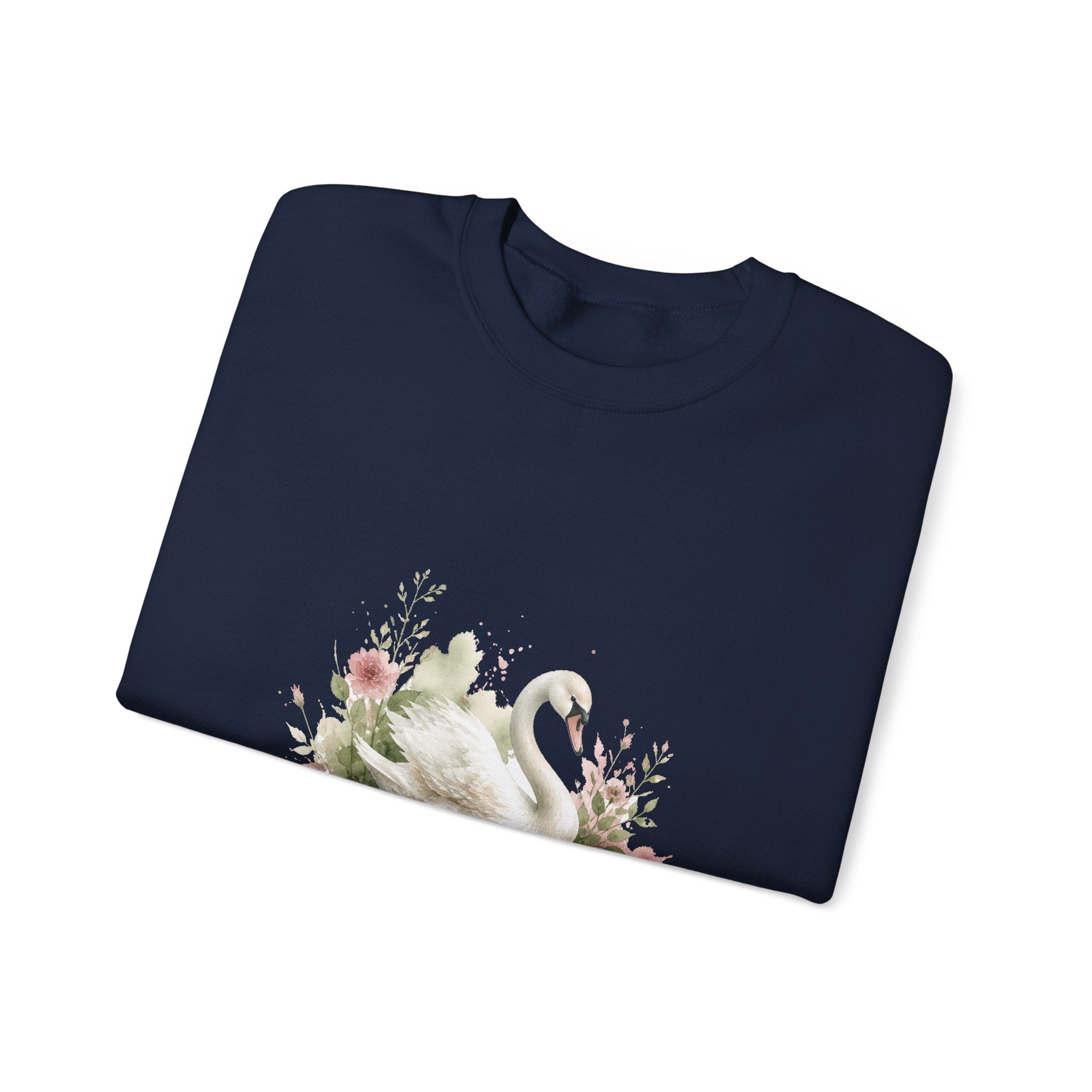 Matching Couple Sweatshirt - Raven & Swan Matching Couple Crewneck Sweatshirt Watercolor Art His Hers Engagement Gift - Design B