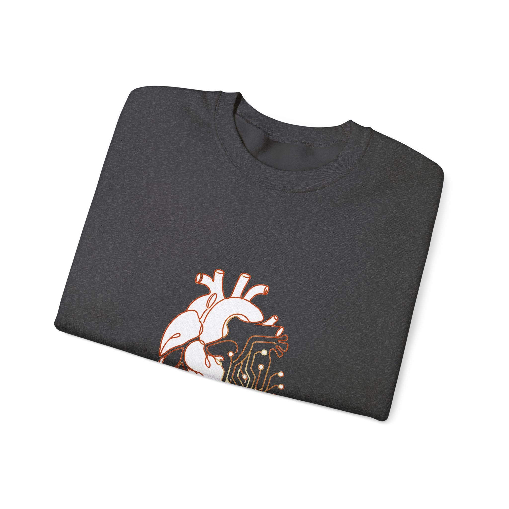 Matching Couple Sweatshirt - Robot & Heart Matching Couple Crewneck Sweatshirt Minimalist Art His Hers Valentine Gift - Design B
