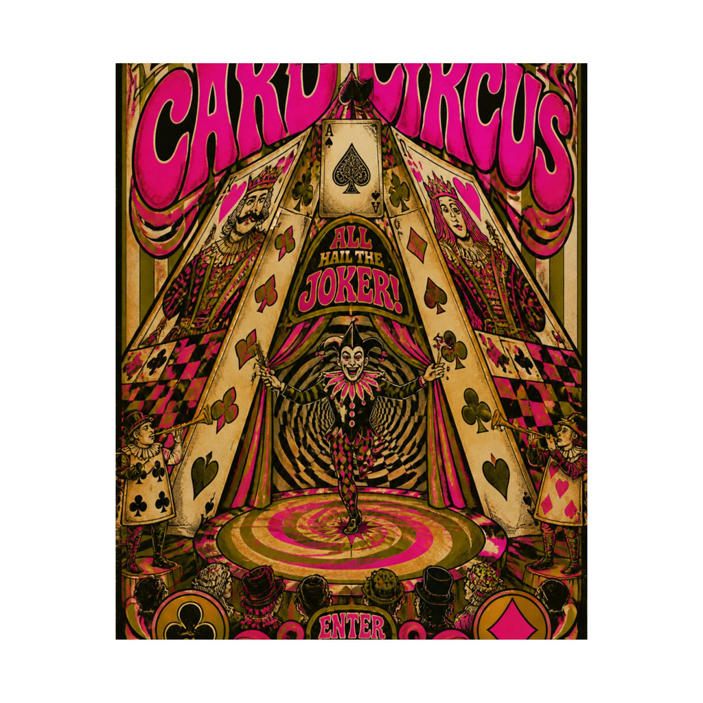 Playing Cards Tent Wall Art Poster 18×24 Psychedelic Cafe Decor Maximalist Print