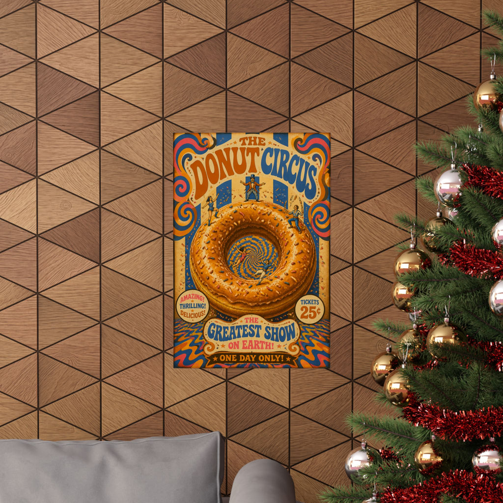 Donut Circus Ring Wall Art Poster 24×36 Psychedelic Dining Room Decor Maximalist Print