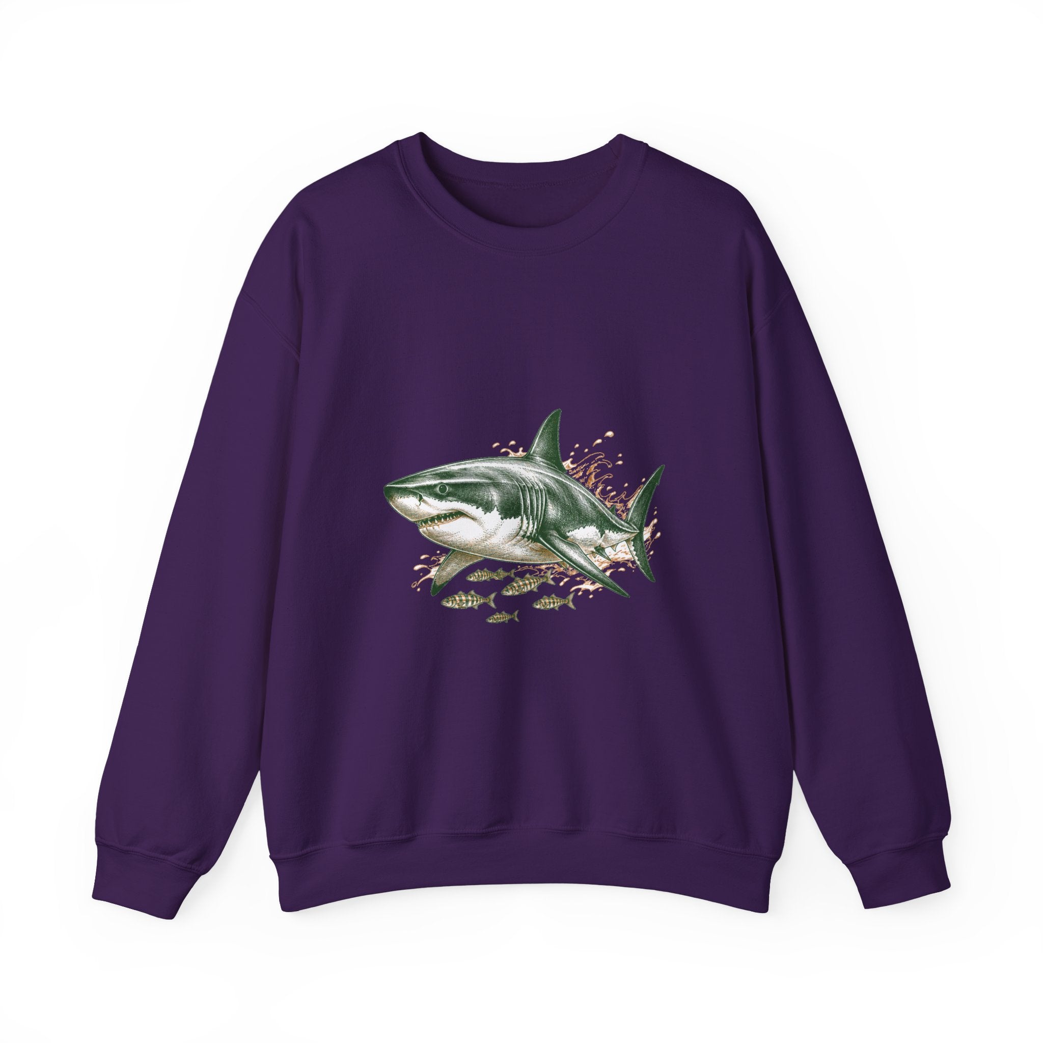 Matching Couple Sweatshirt - Shark & Dolphin Matching Couple Crewneck Sweatshirt Hand-Drawn Art His Hers Best Friend Gift - Design A