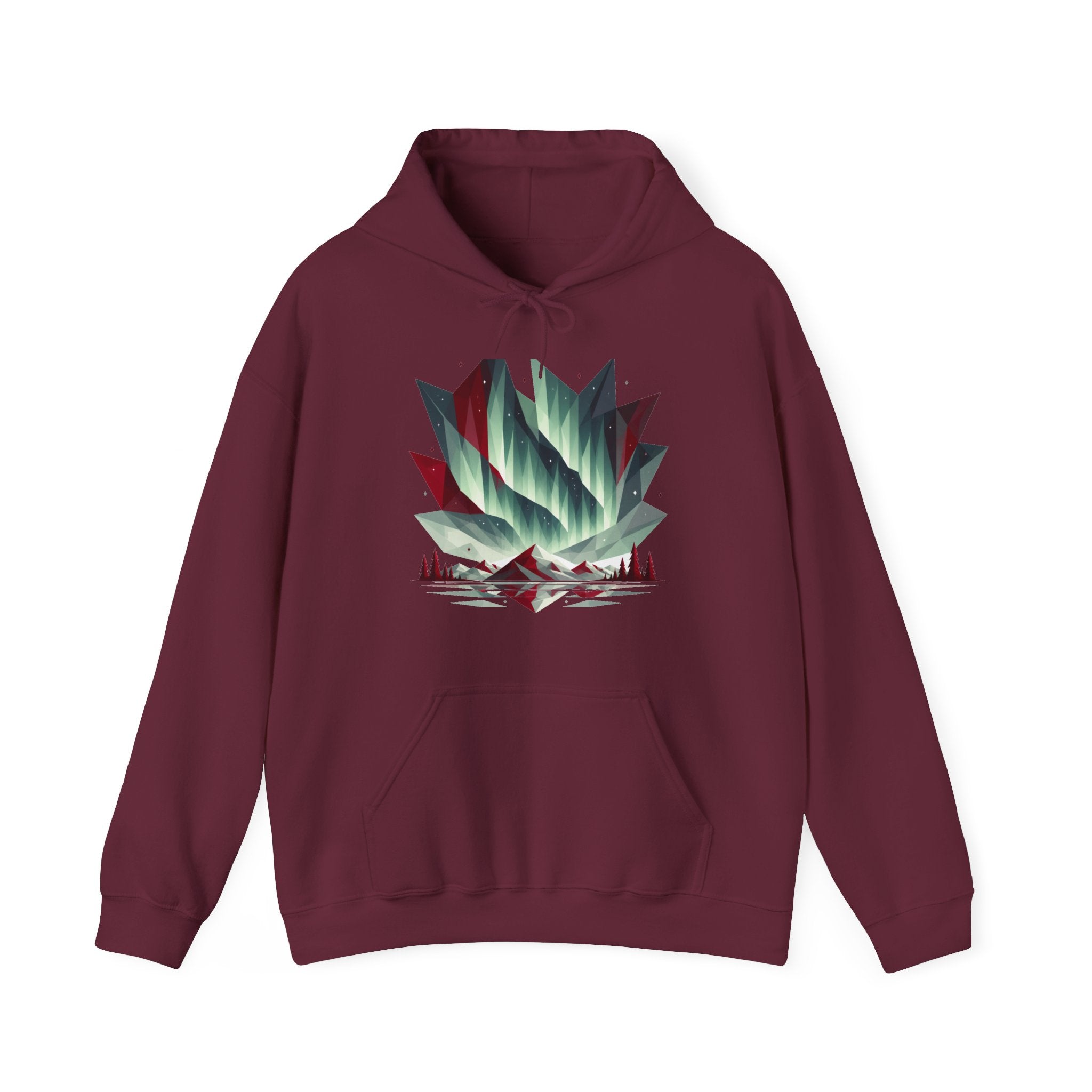 Matching Couple Sweatshirt - Aurora & Southern Cross Matching Couple Hooded Sweatshirt Geometric Art His Hers Couple Gift - Design A