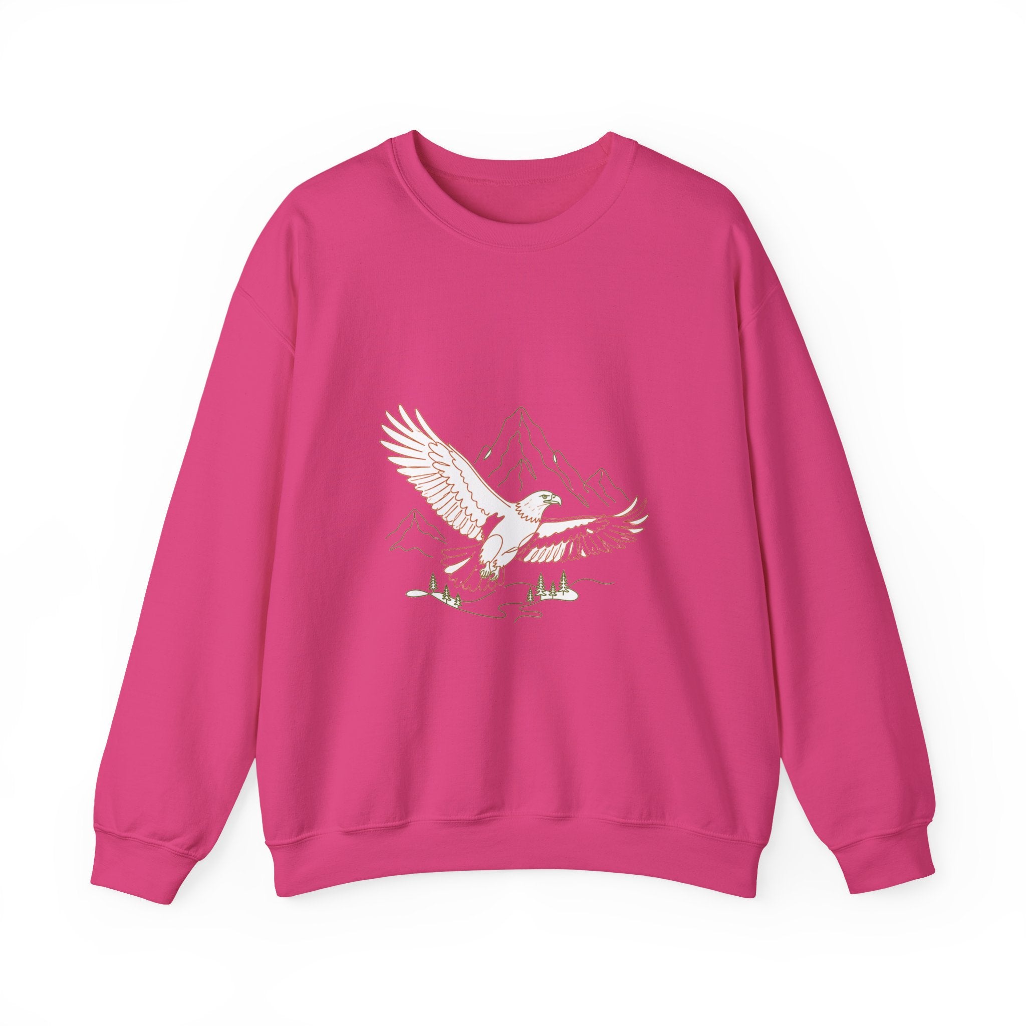 Matching Couple Sweatshirt - Eagle & Whale Matching Couple Premium Fleece Sweatshirt Minimalist Art His Hers Christmas Gift - Design A