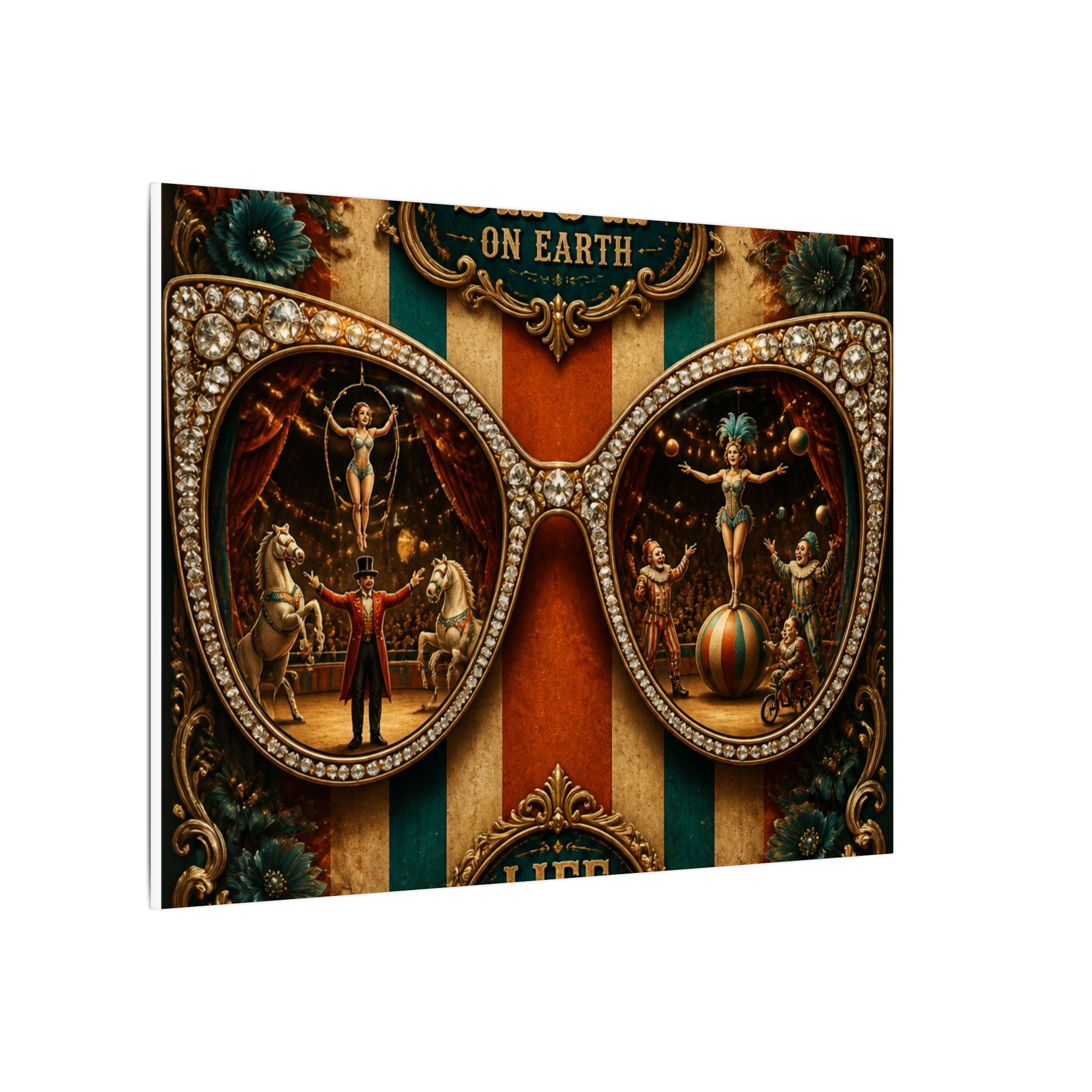 Sunglasses Circus Ring Wall Art Canvas 16×20 Baroque Home Office Decor Maximalist Print