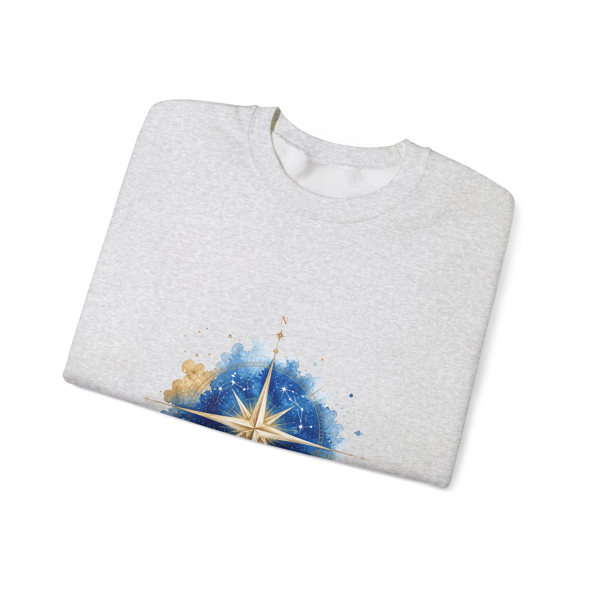 Matching Couple Sweatshirt - Shooting Star & North Star Matching Couple Premium Fleece Sweatshirt Watercolor Art His Hers Birthday Gift - Design B