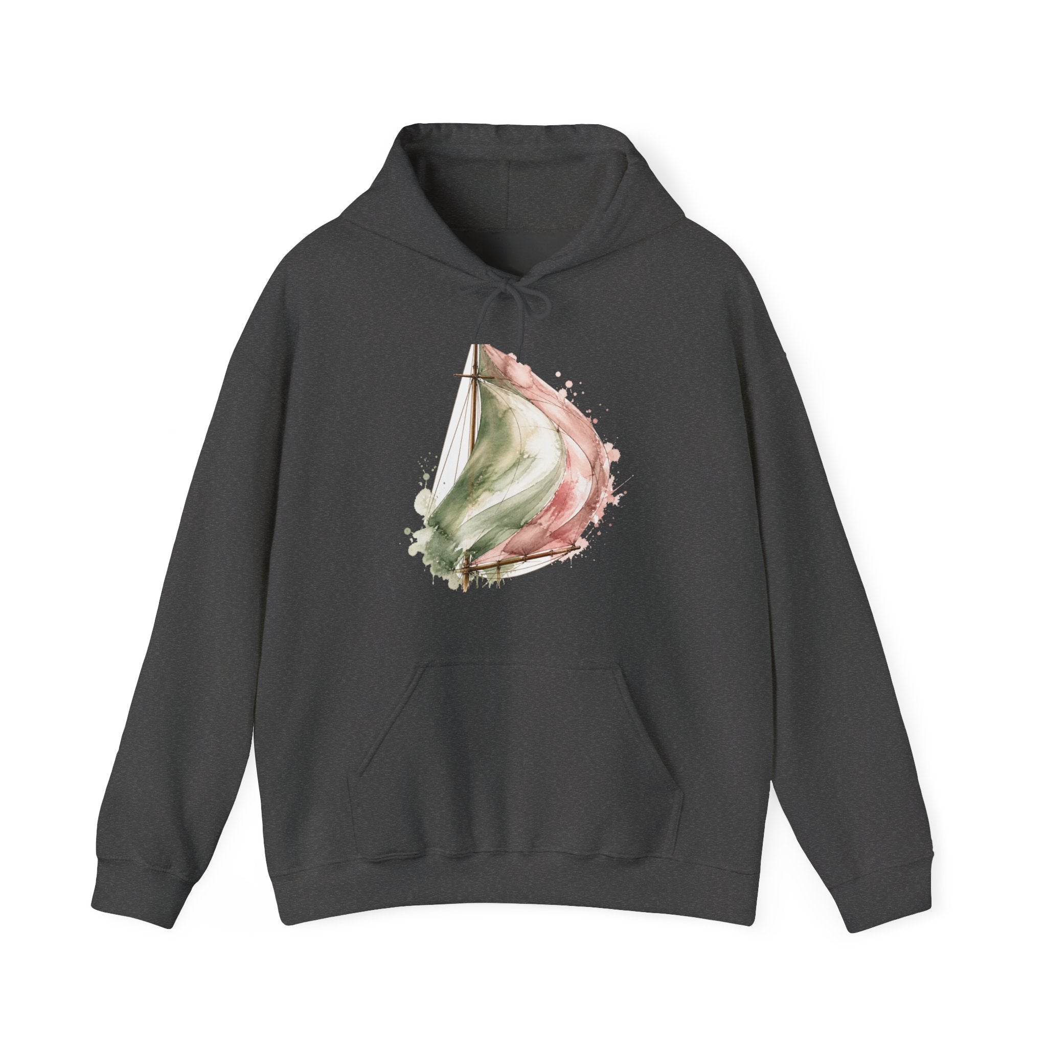 Matching Couple Sweatshirt - Anchor & Sail Matching Couple Hooded Sweatshirt Watercolor Art His Hers Engagement Gift - Design B